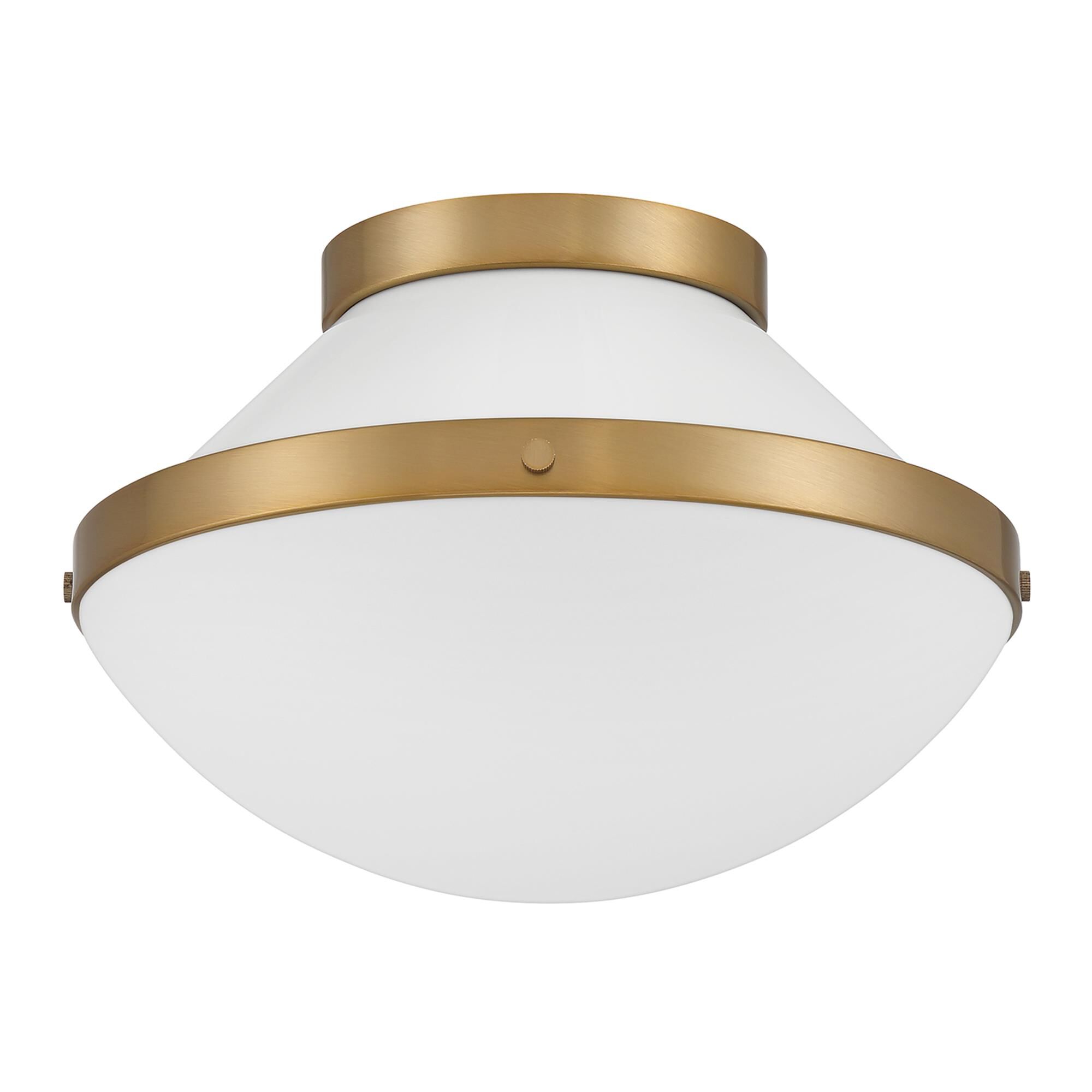 Shown in Vibrant Gold and White finish and Etched Opal glass
