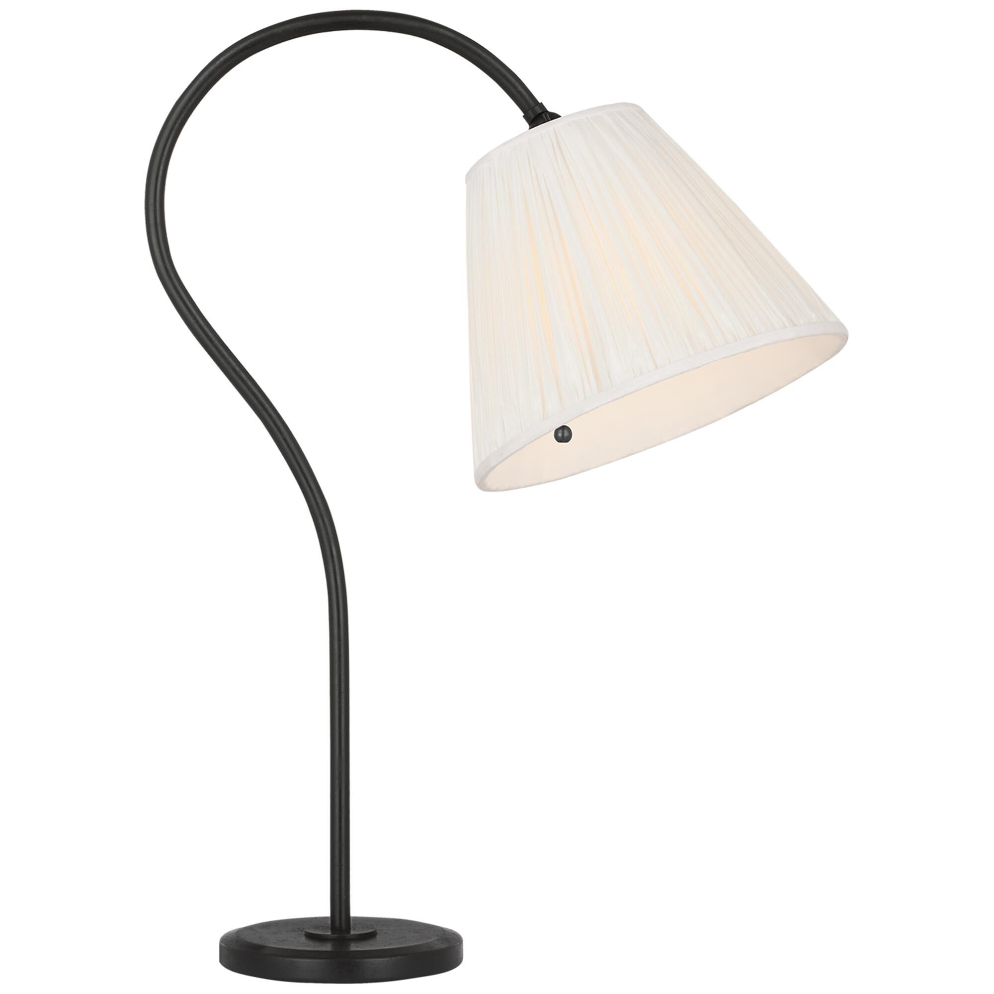 Shown in Aged Iron finish and Silk Pleated shade