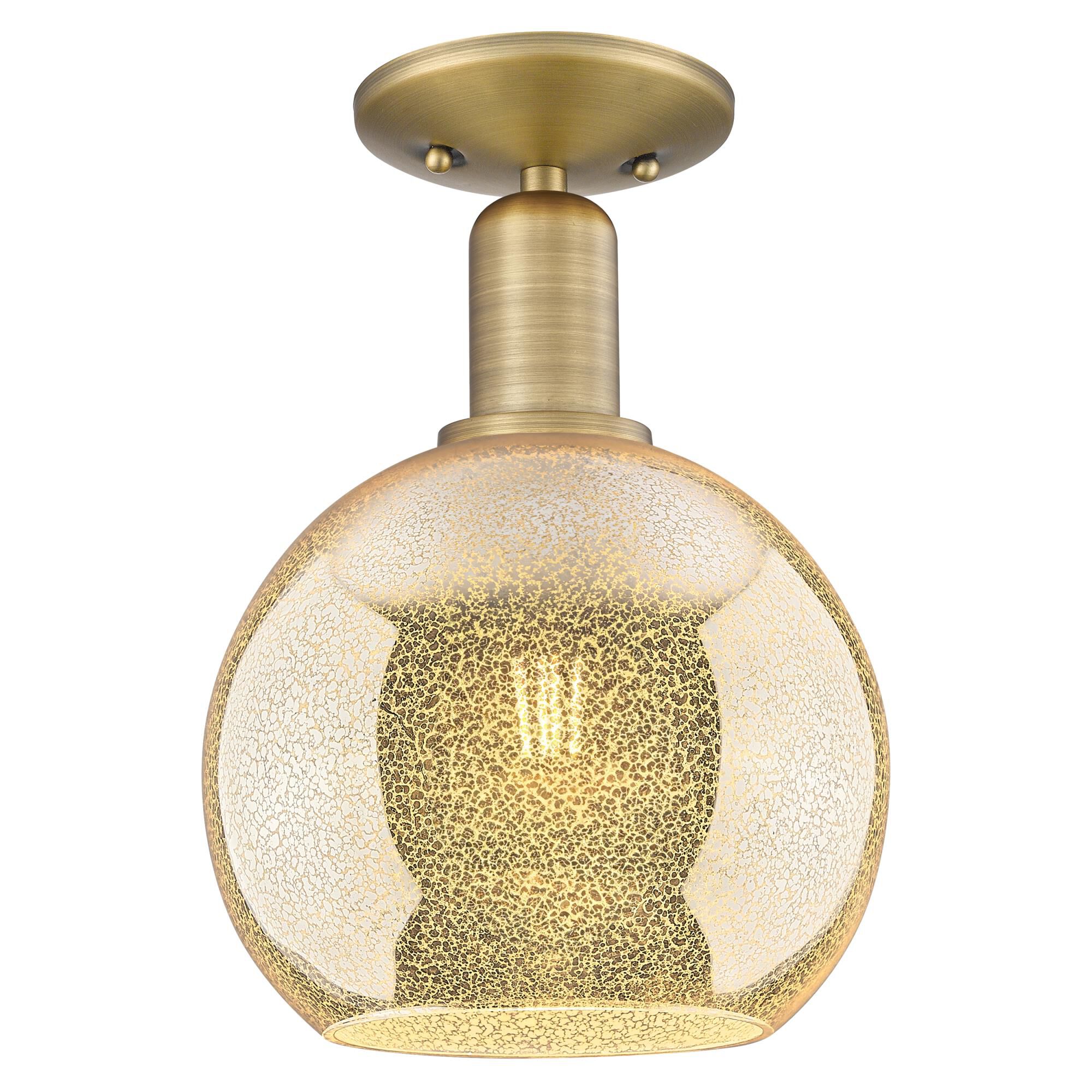 Shown in Brushed Brass finish and Mercury glass