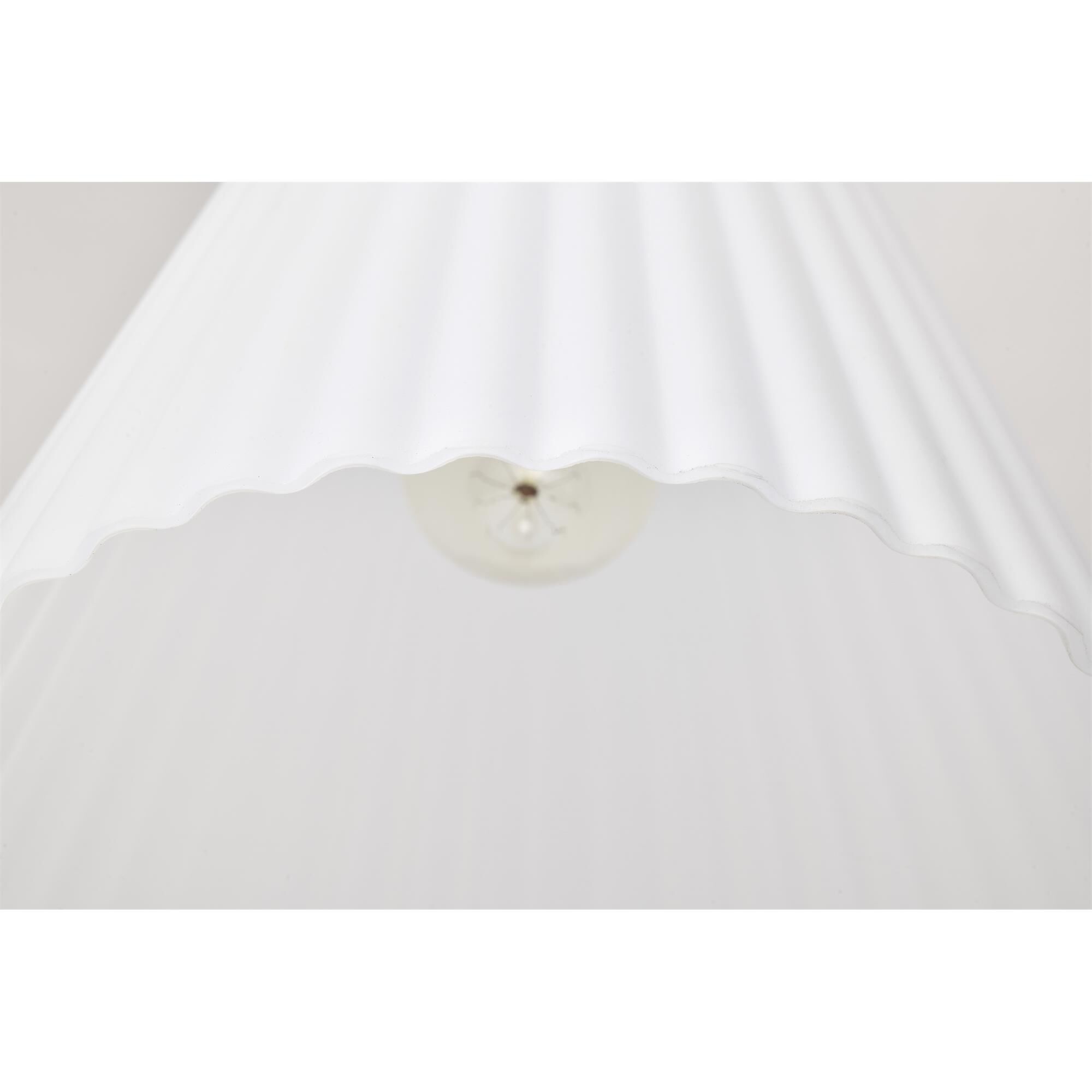 Shown in Burnished Brass finish and Ribbed White glass