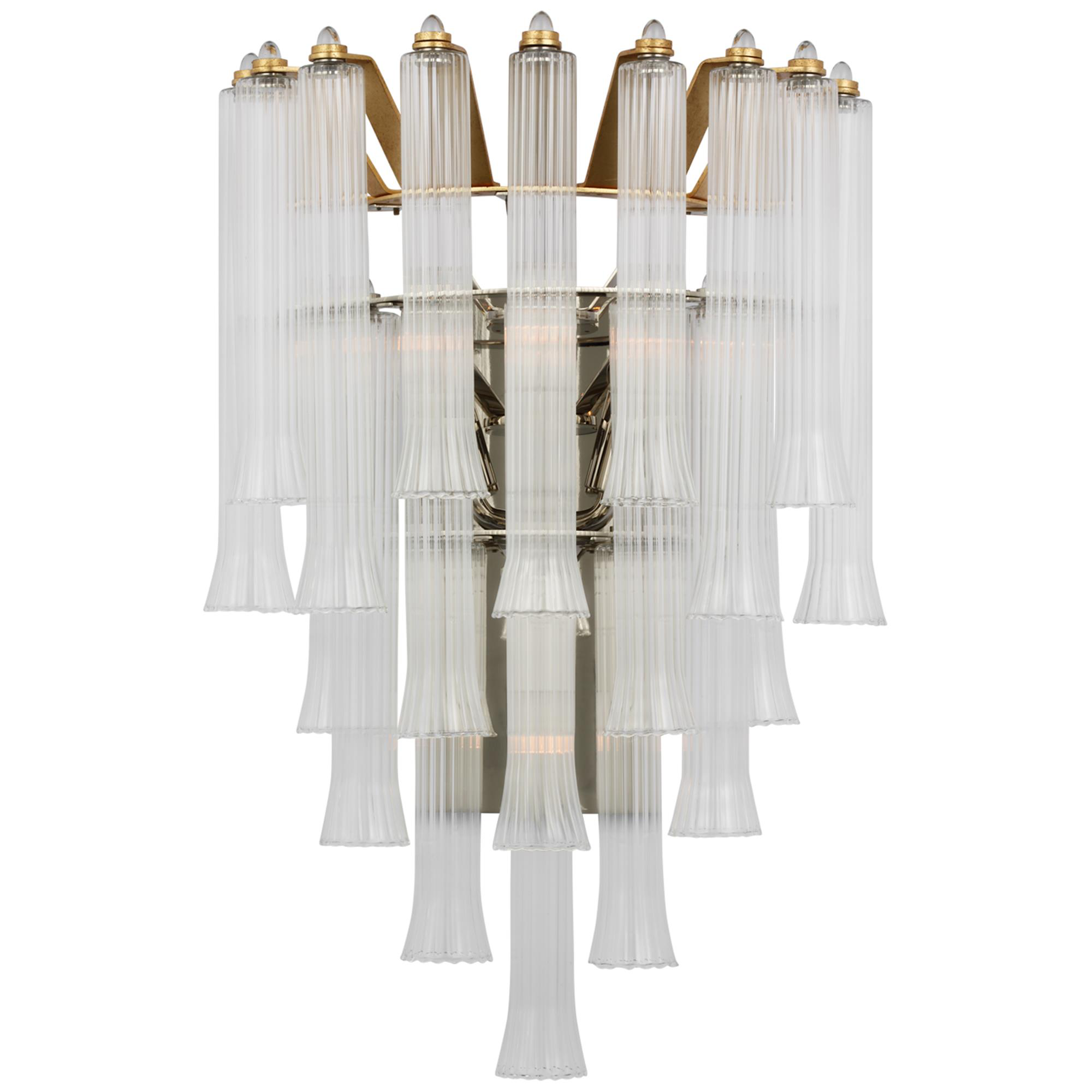 Shown in Gild finish and Clear glass