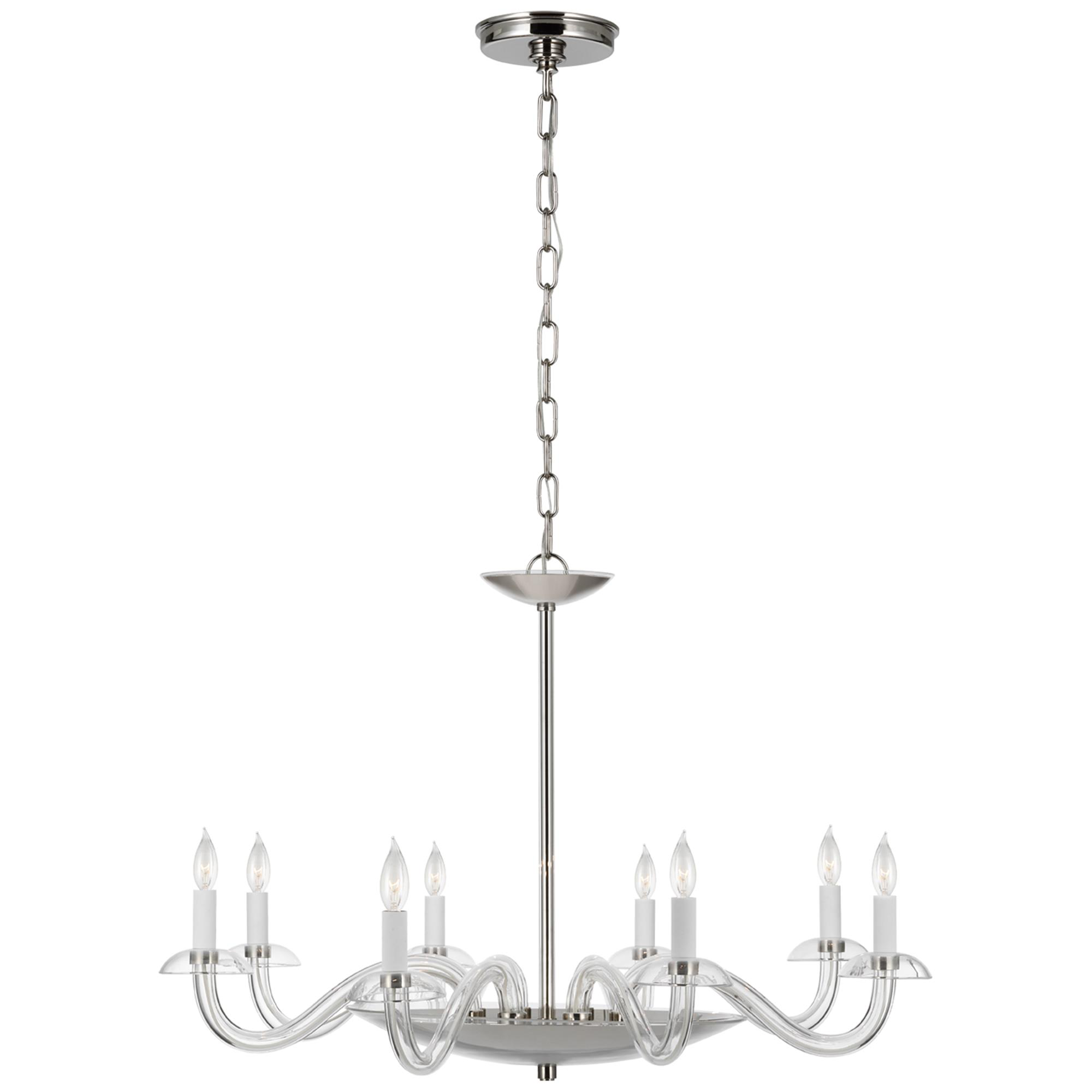 Shown in Clear Glass and Polished Nickel finish