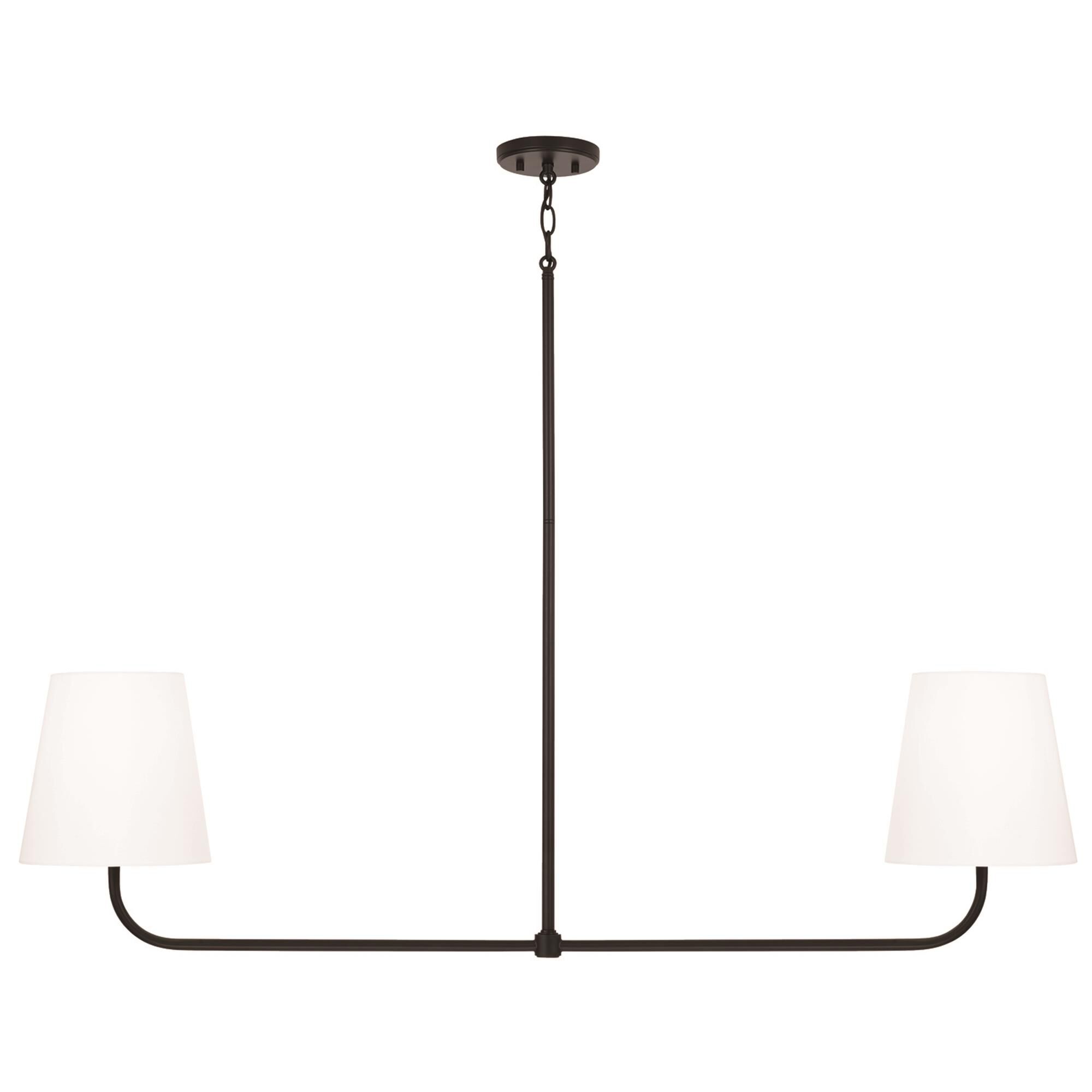 Shown in Matte Black finish and White Fabric Stay-Straight shade