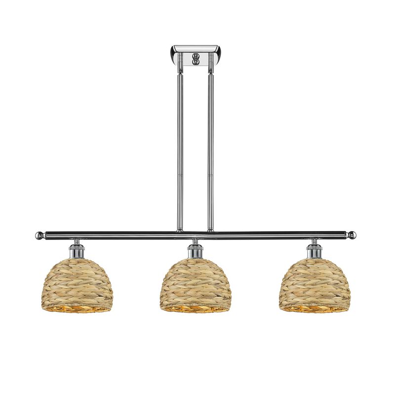Bruno Marashlian Woven Rattan 36 Inch Linear Suspension Light by Innovations Lighting