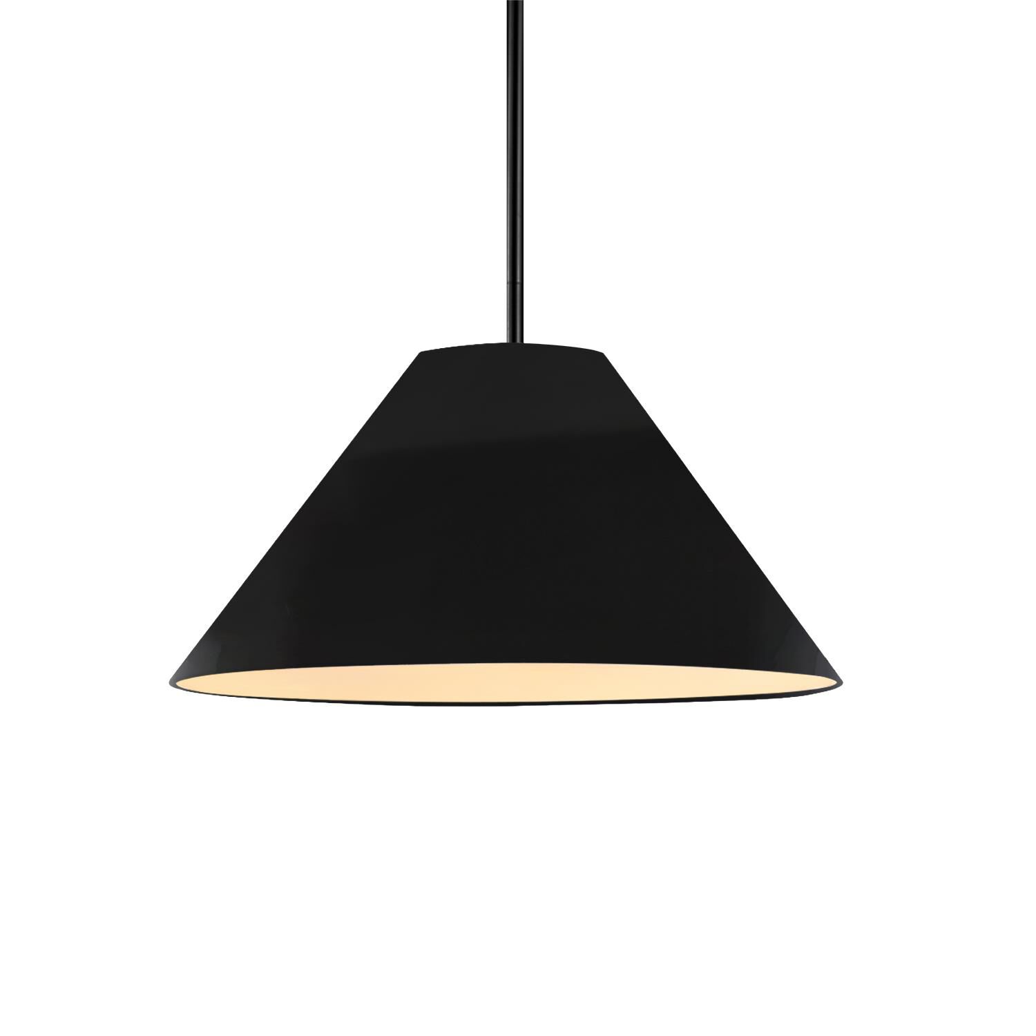 Shown in Matte Black finish and Gloss Black with Matte White Internal shade
