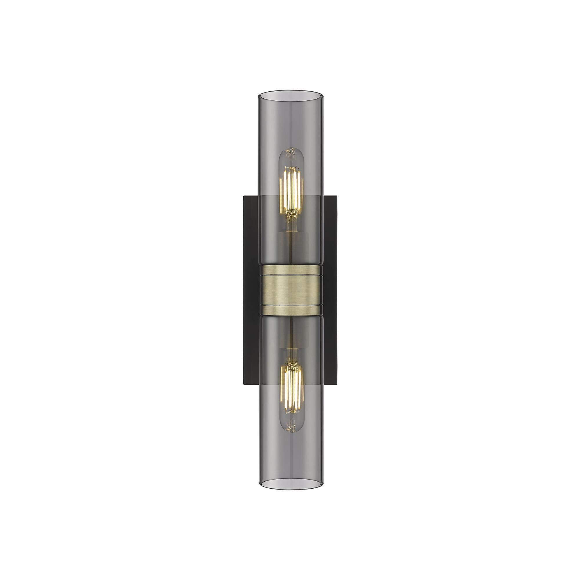 Shown in Black Antique Brass finish and Plated Smoke glass