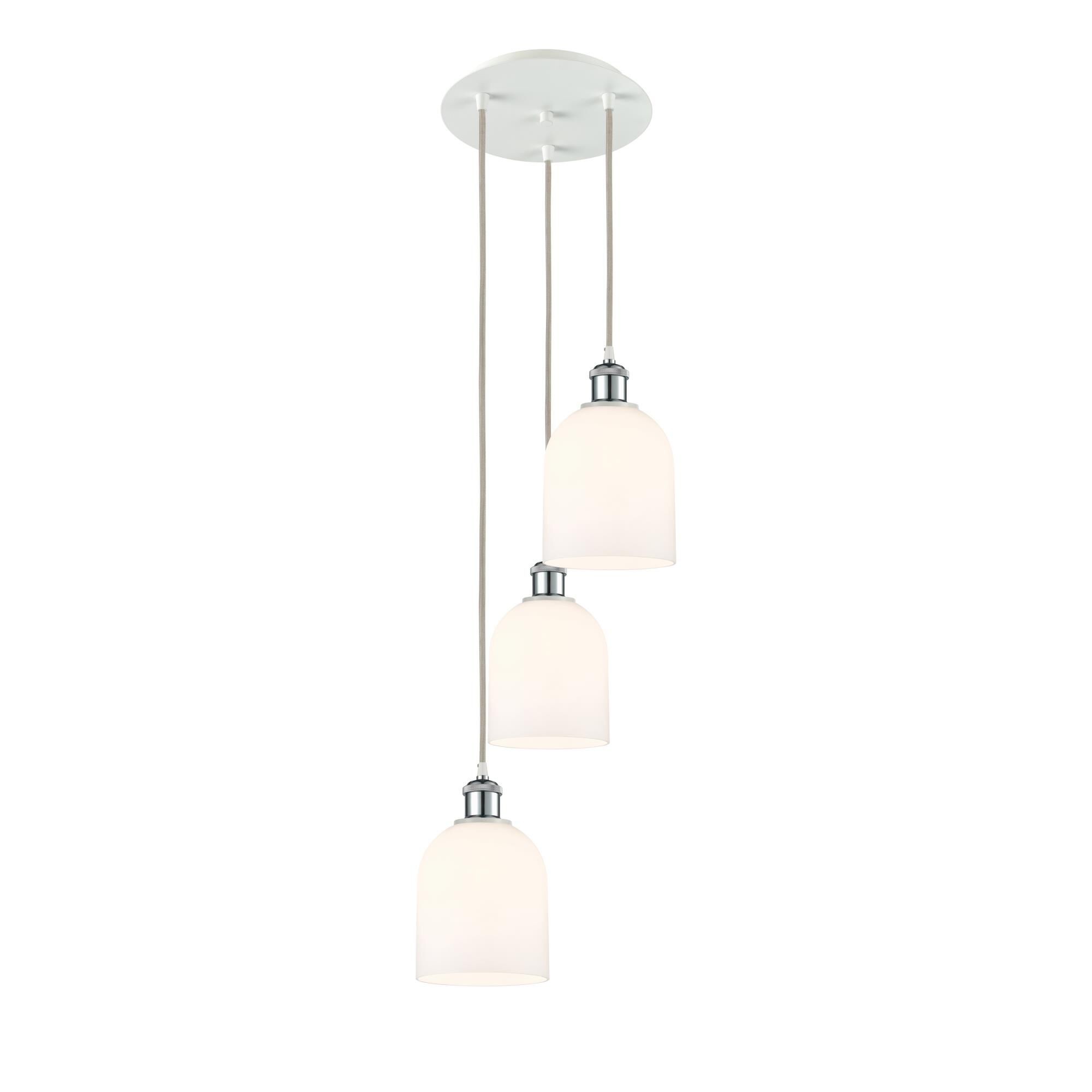 Shown in White Polished Chrome finish and Gloss White glass