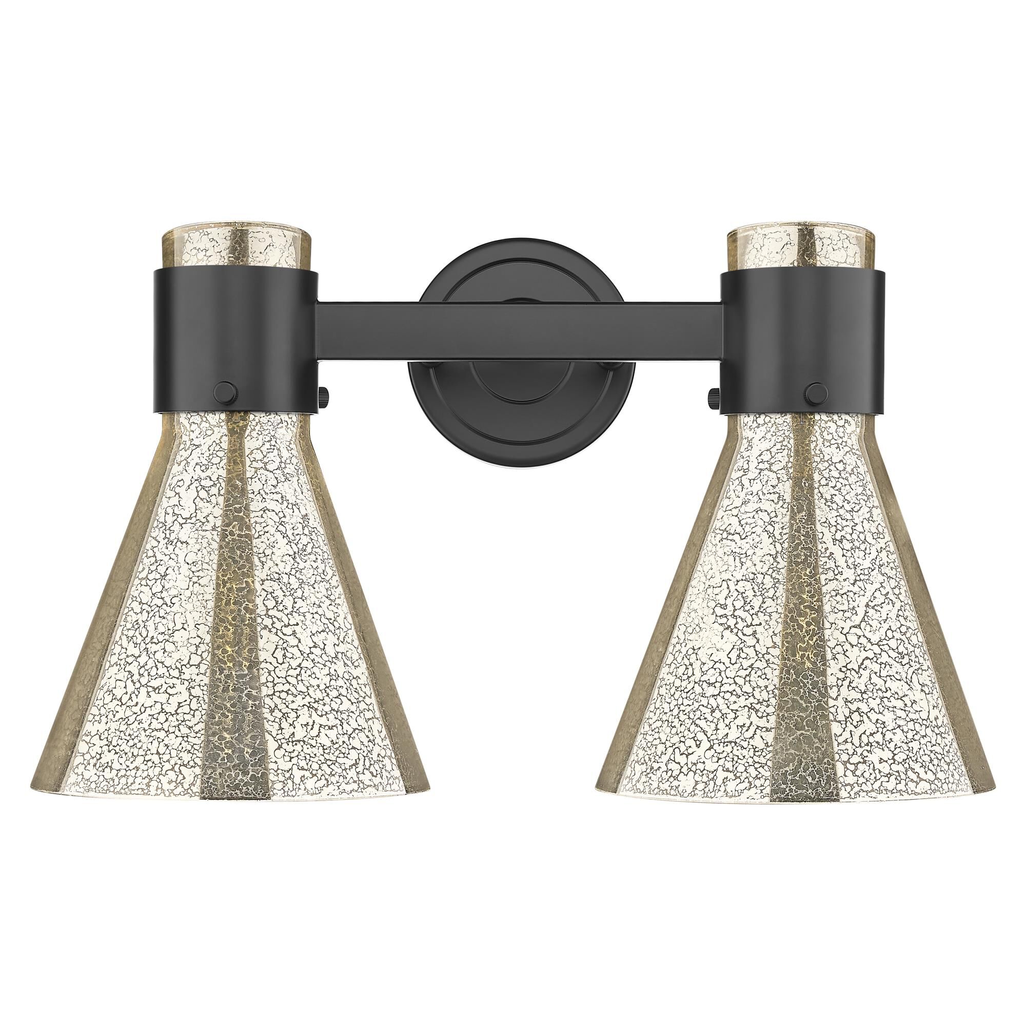 Shown in Matte Black finish and Mercury glass