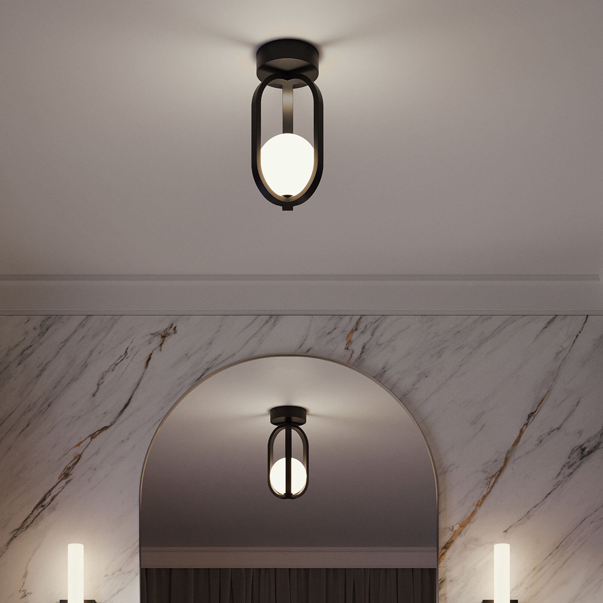Milan 7 Inch Semi Flush Mount,