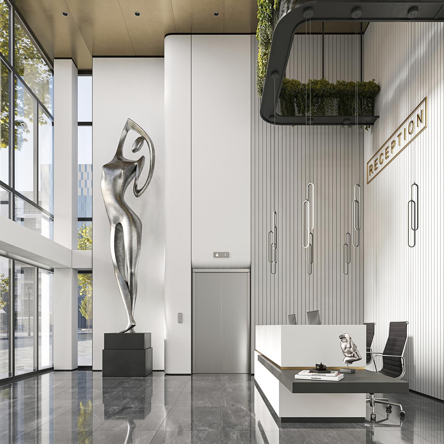 Shown in Painted Nickel finish and White Acrylic shade