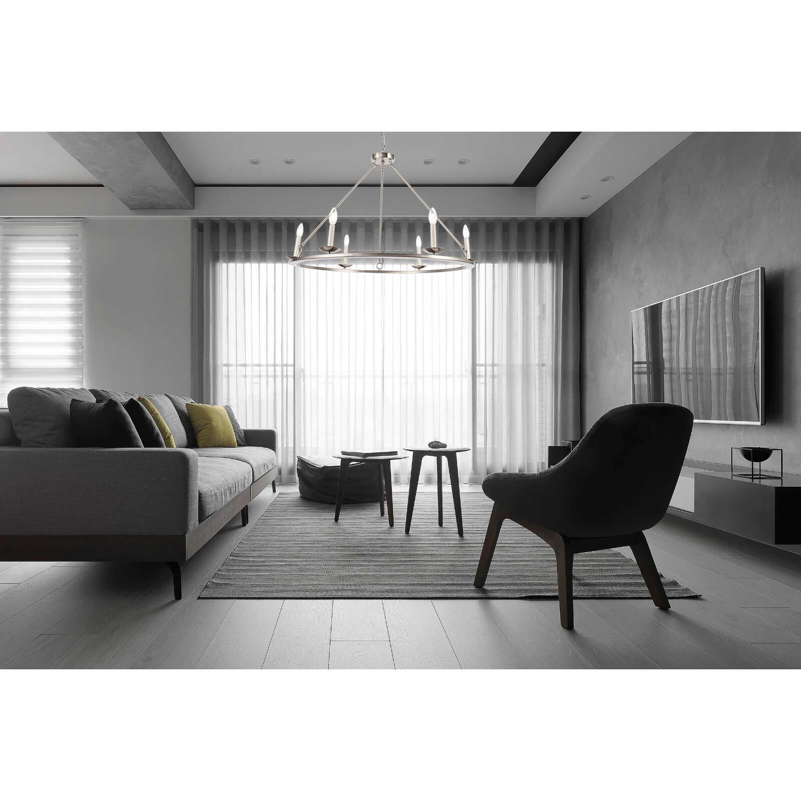 Maine 36 Inch 6 Light Chandelier by Elegant Lighting