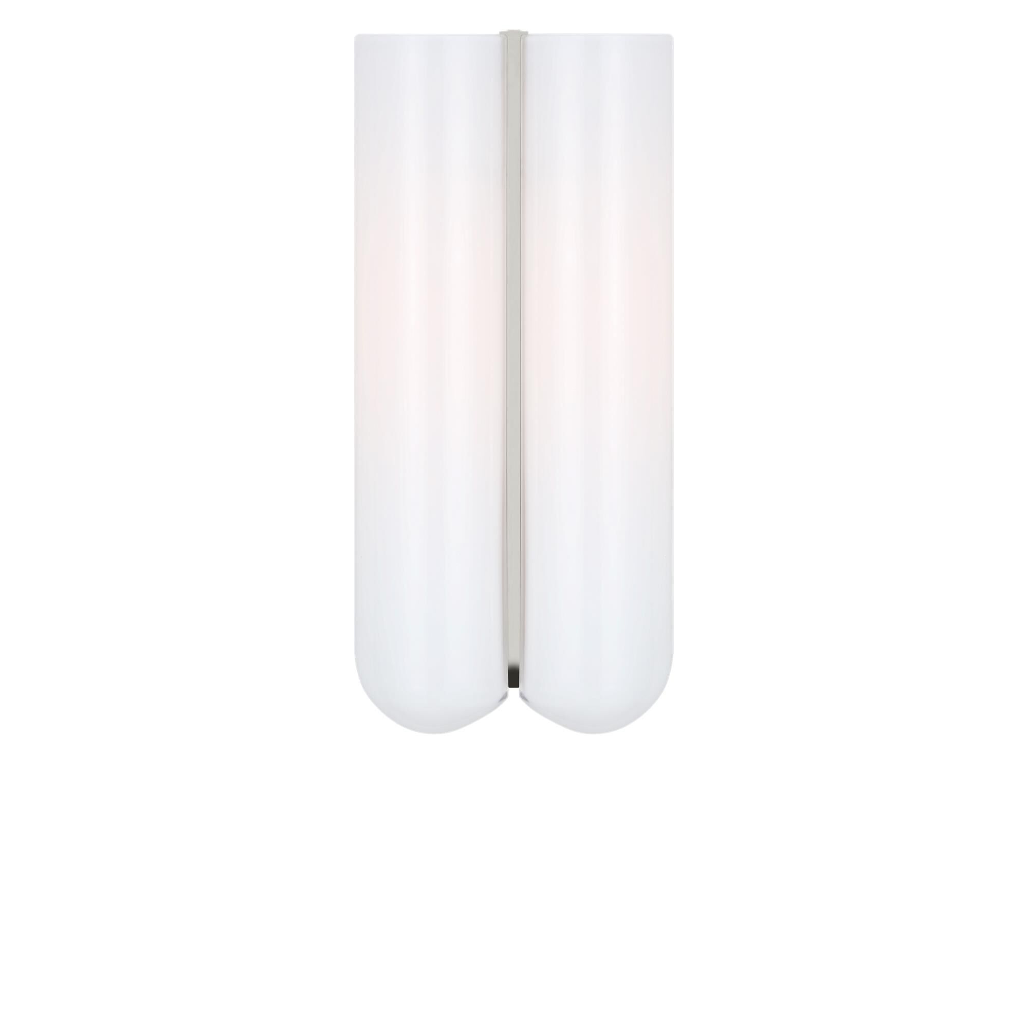 Shown in Polished Nickel finish and Milk glass