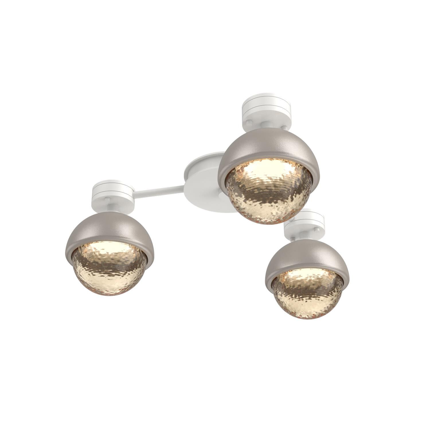 Shown in Salt White finish and Amber glass and Beige Silver accent