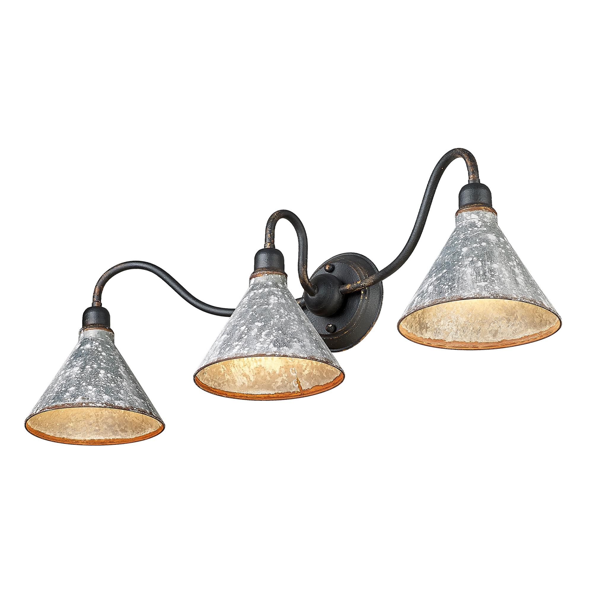 Shown in Antique Black Iron finish and Gray shade