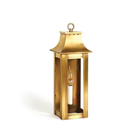Shown in Antique Brass finish and Clear glass and No Mirror/Reflector No Scroll accent