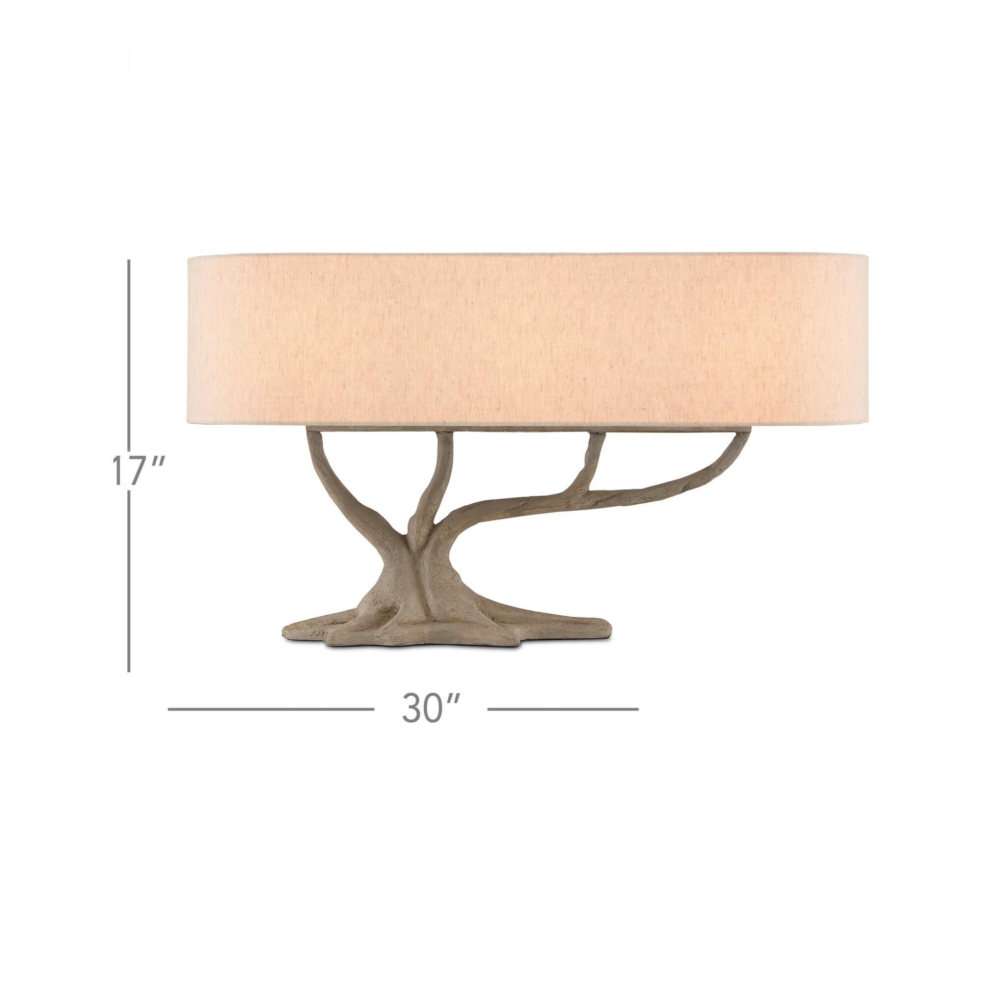 Shown in Concrete finish and Natural Linen shade