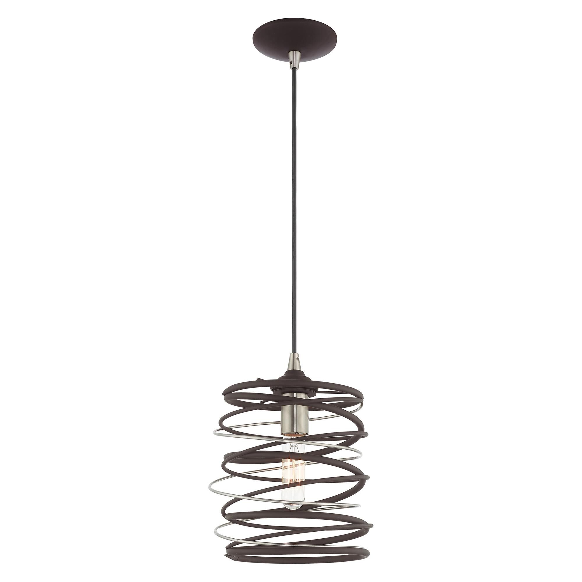 Shown in Bronze finish and Bronze Geometric Metal shade