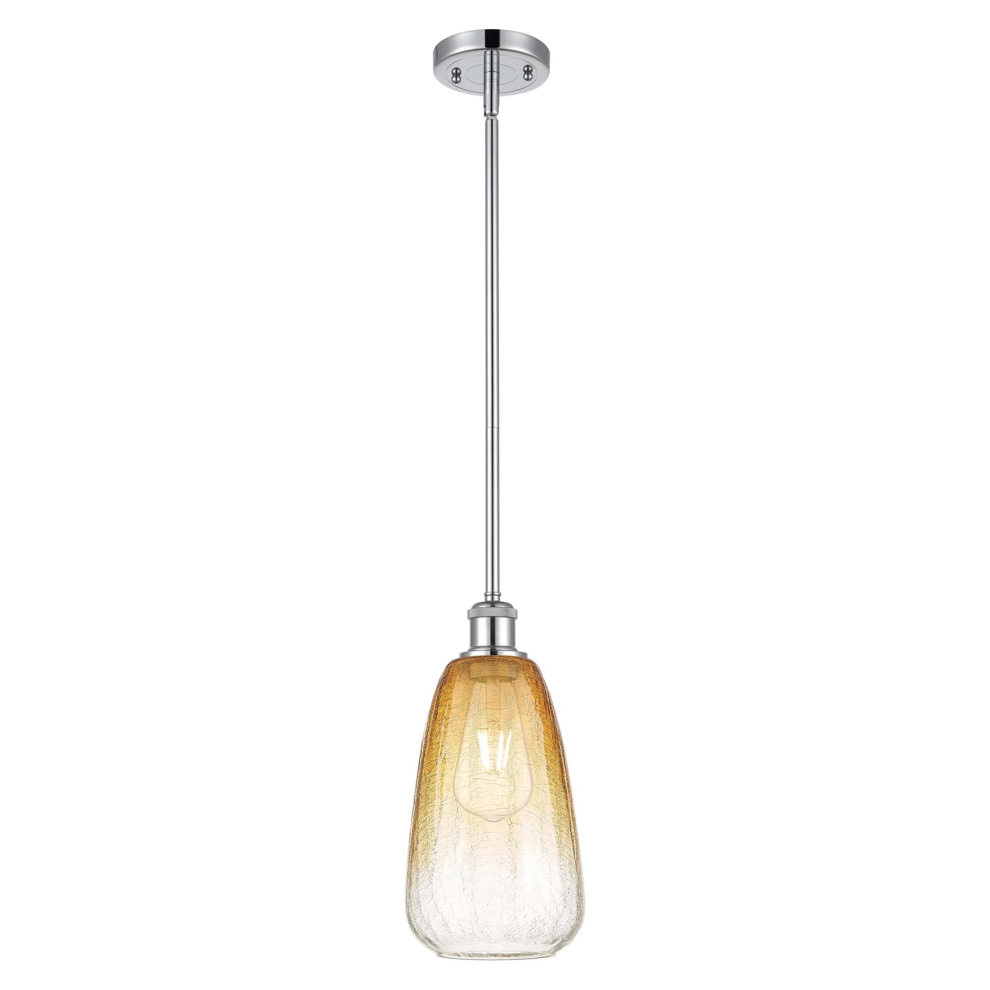 Shown in Polished Chrome finish and Amber glass