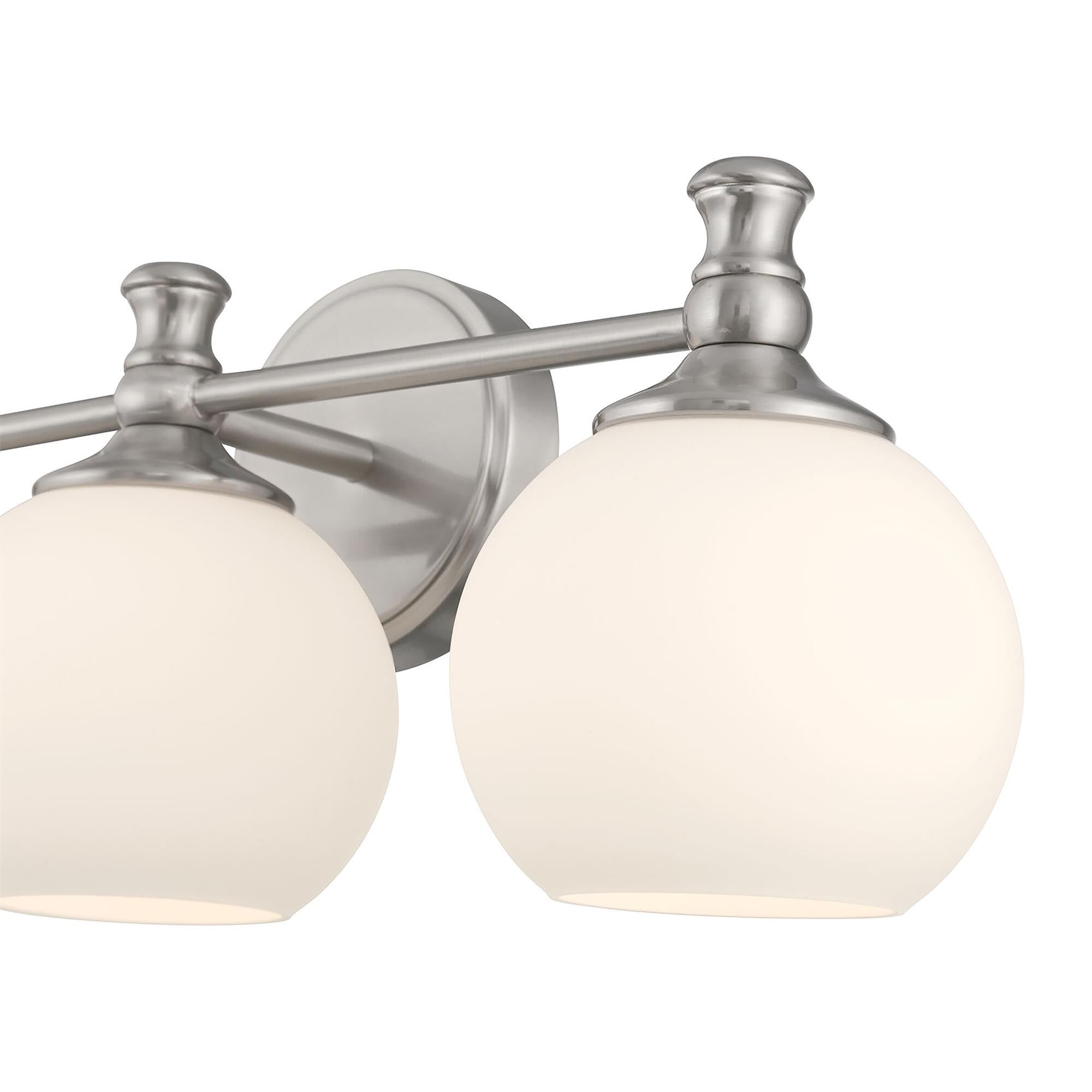 Shown in Brushed Nickel finish and Etched Opal glass