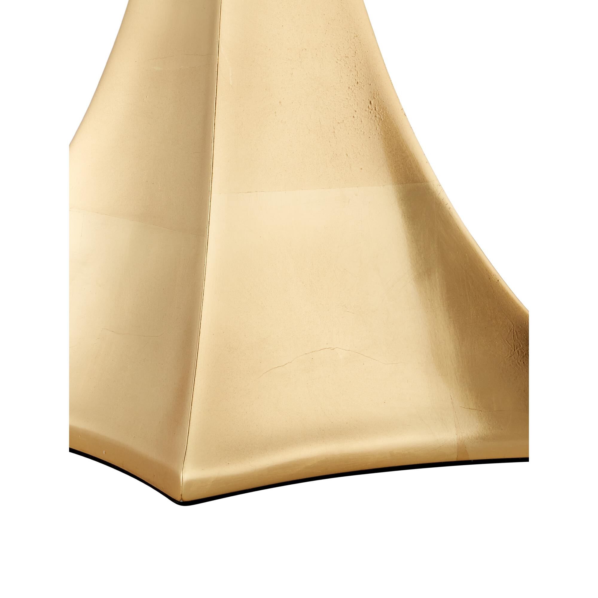 Shown in Gold Leaf finish and White Linen shade