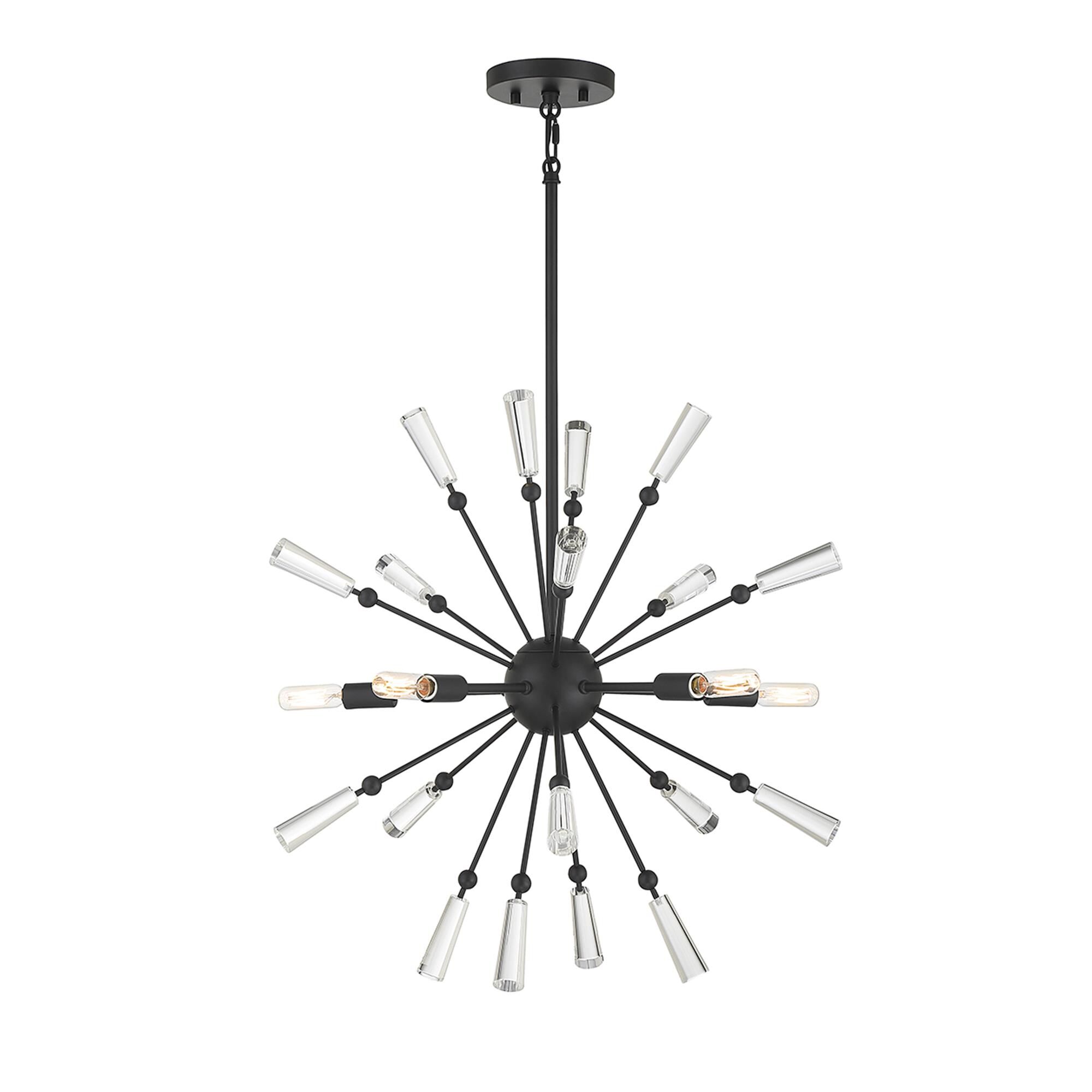 Shown in Matte Black finish and Clear crystal