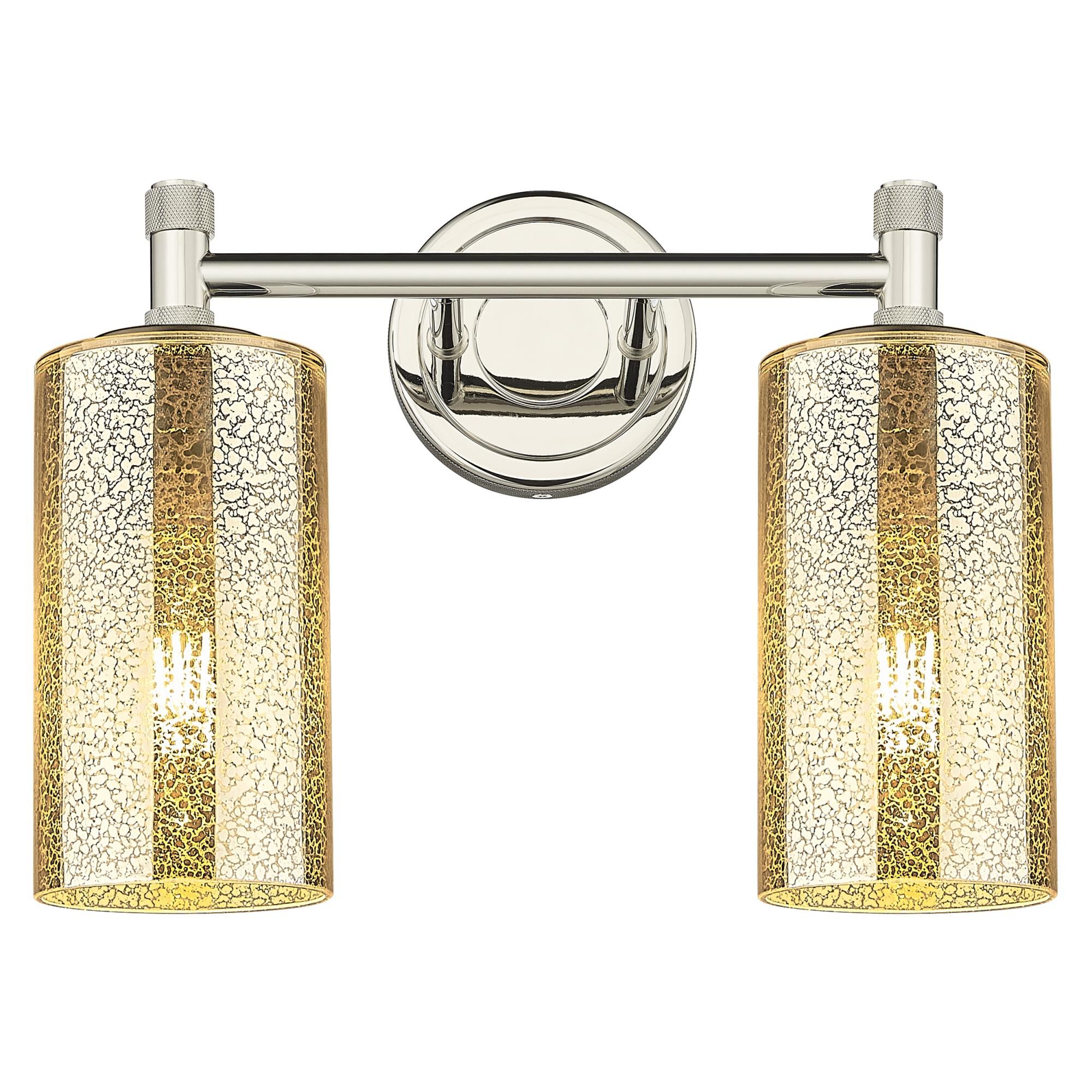 Shown in Polished Nickel finish and Mercury glass