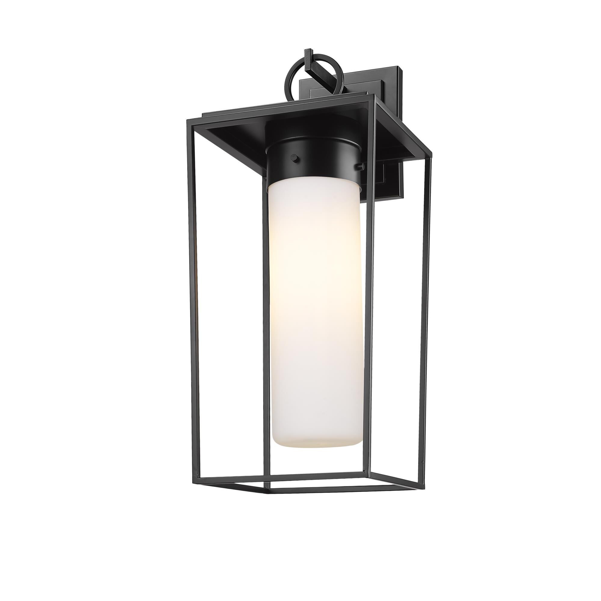 Shown in Black finish and Glass shade