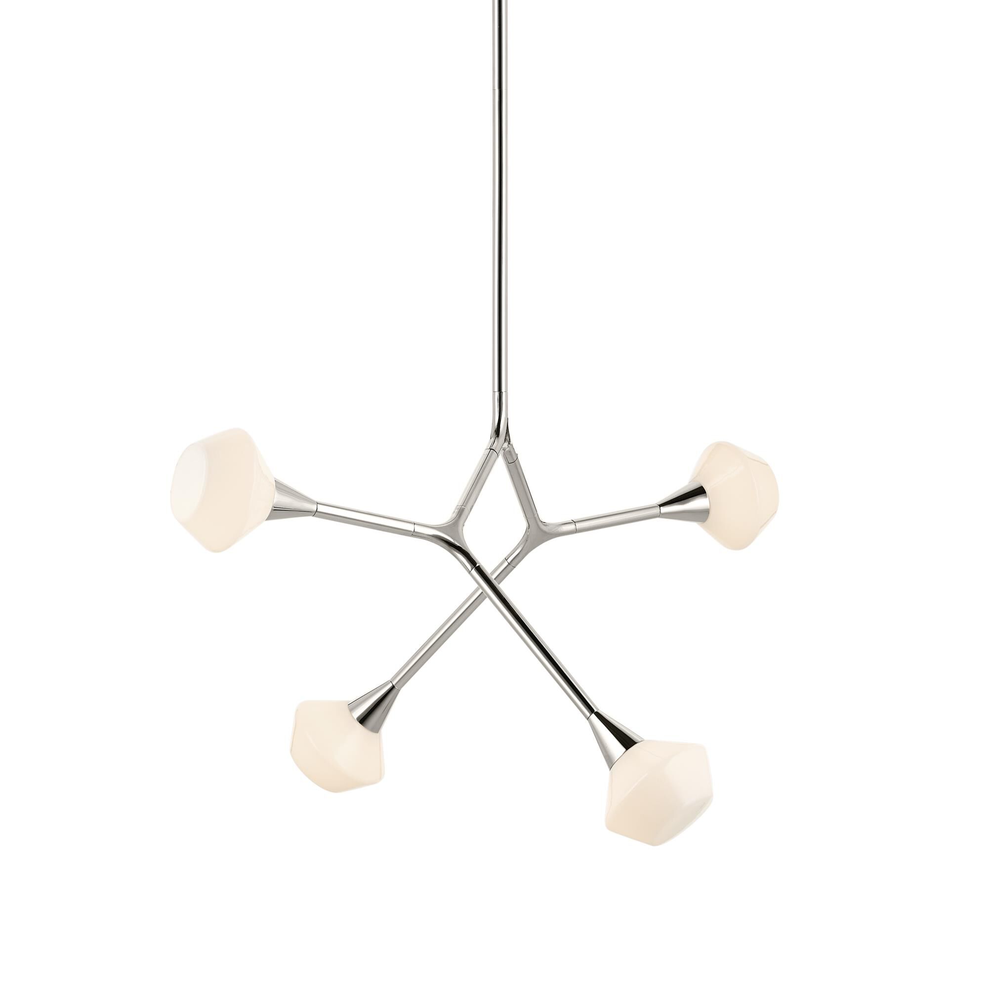 Shown in Polished Nickel finish and Opal glass