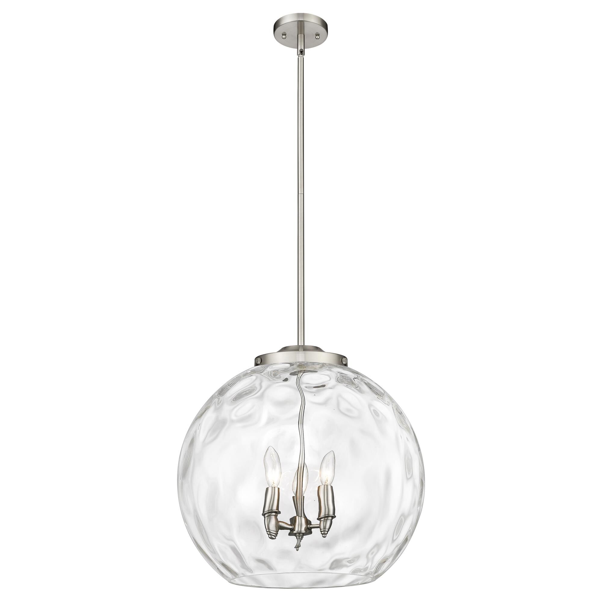 Shown in Brushed Satin Nickel finish and Clear Water glass