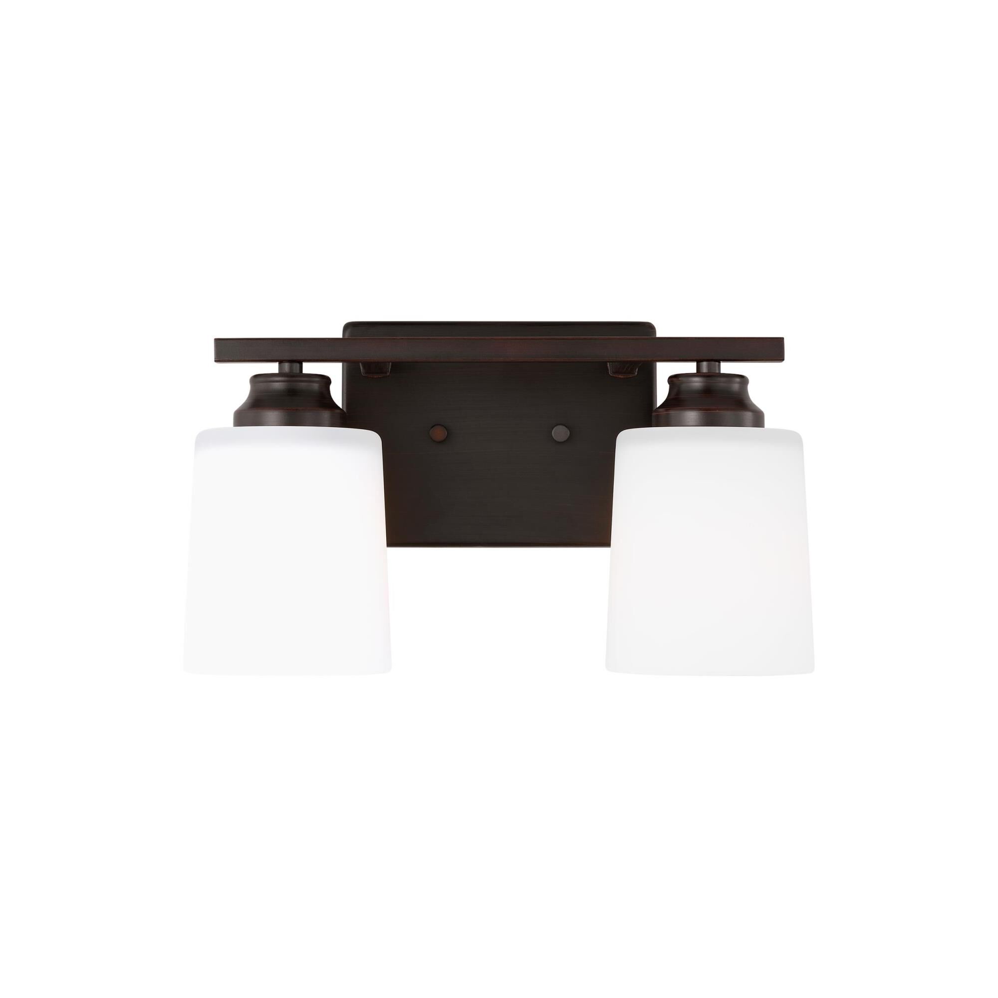 Shown in Bronze finish and Etched / White Inside Glass s shade