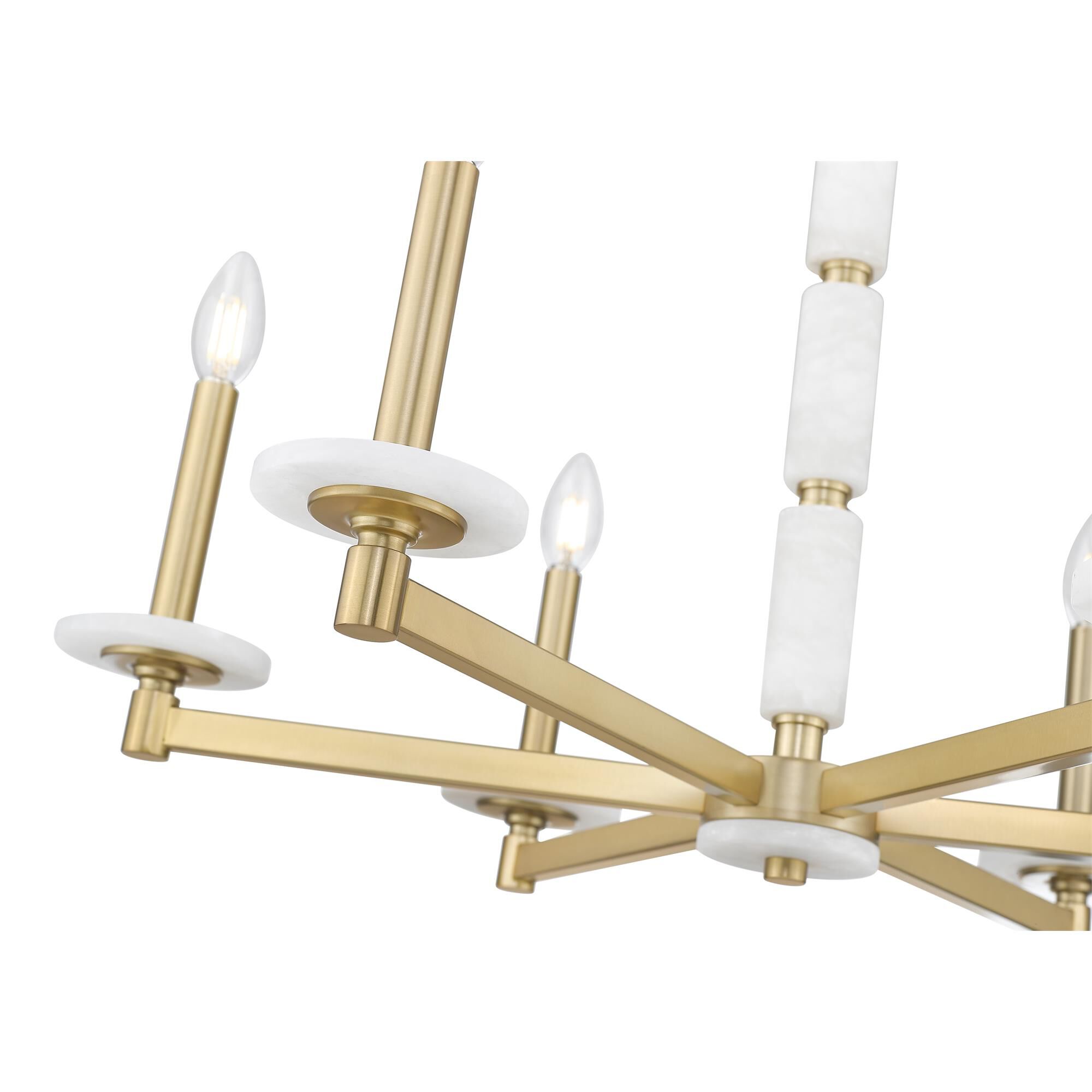 Shown in Modern Gold finish and Alabaster glass and Alabaster shade