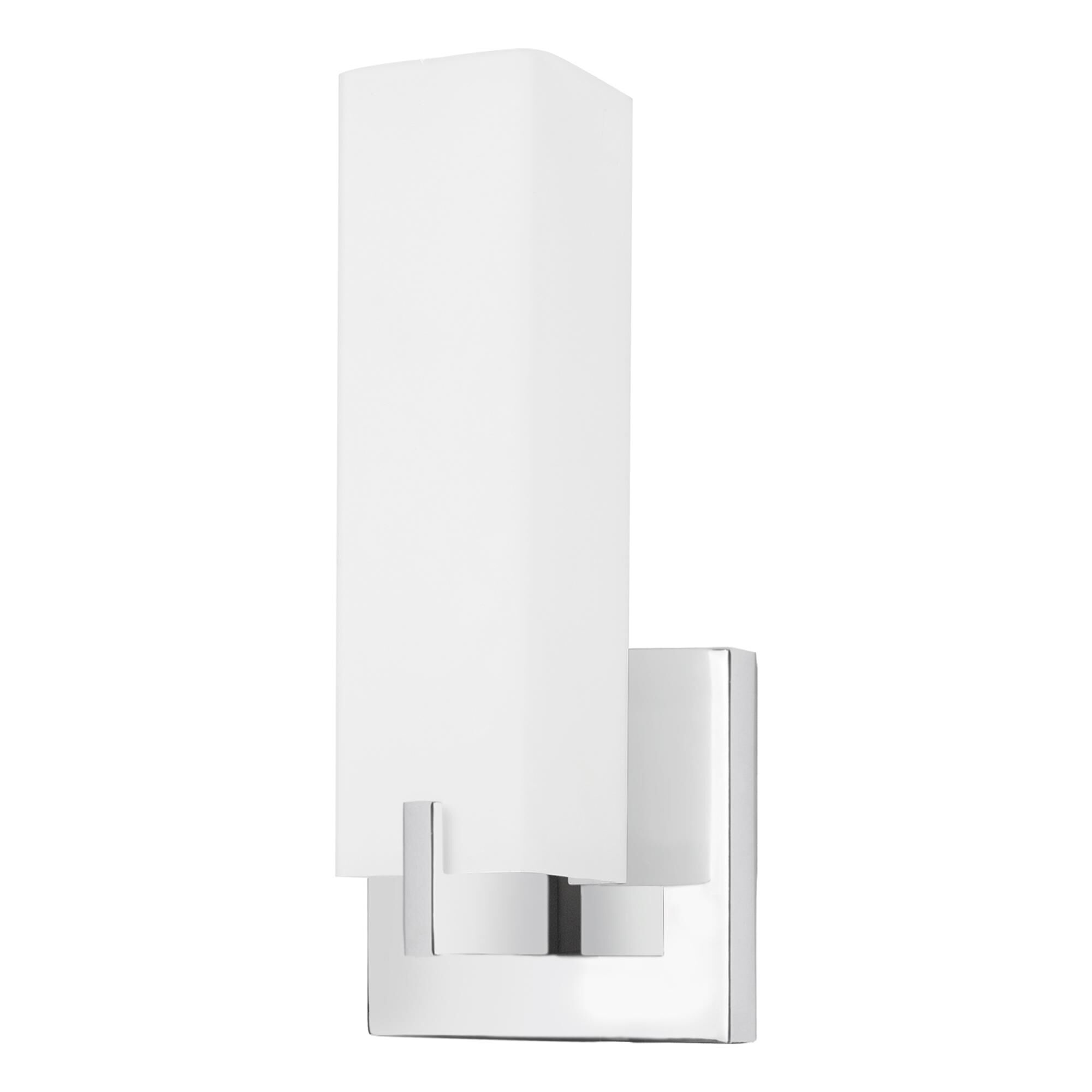 Shown in Chrome finish and White Opal glass