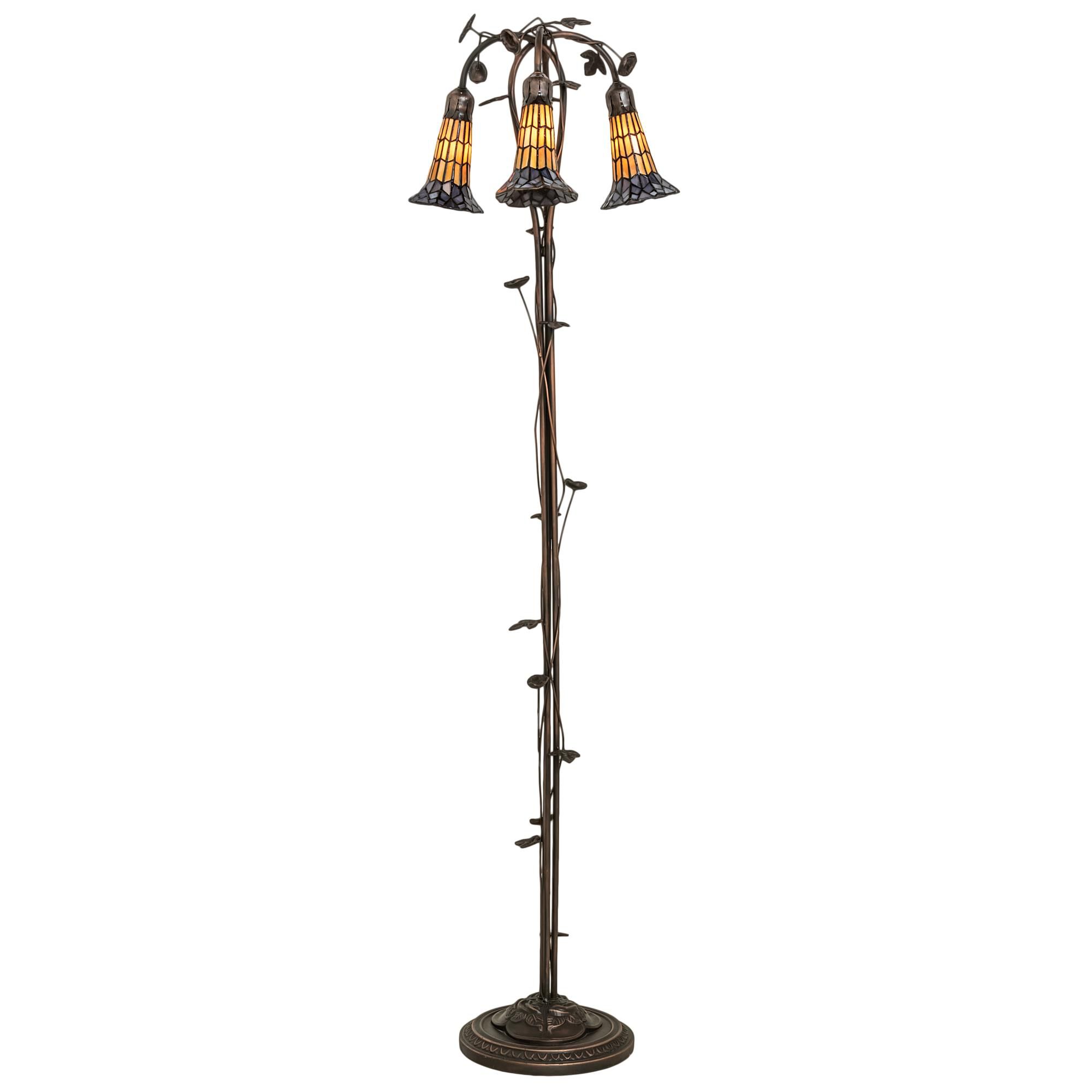 Shown in Mahogany Bronze finish and Amber /Acrylic;Violet glass