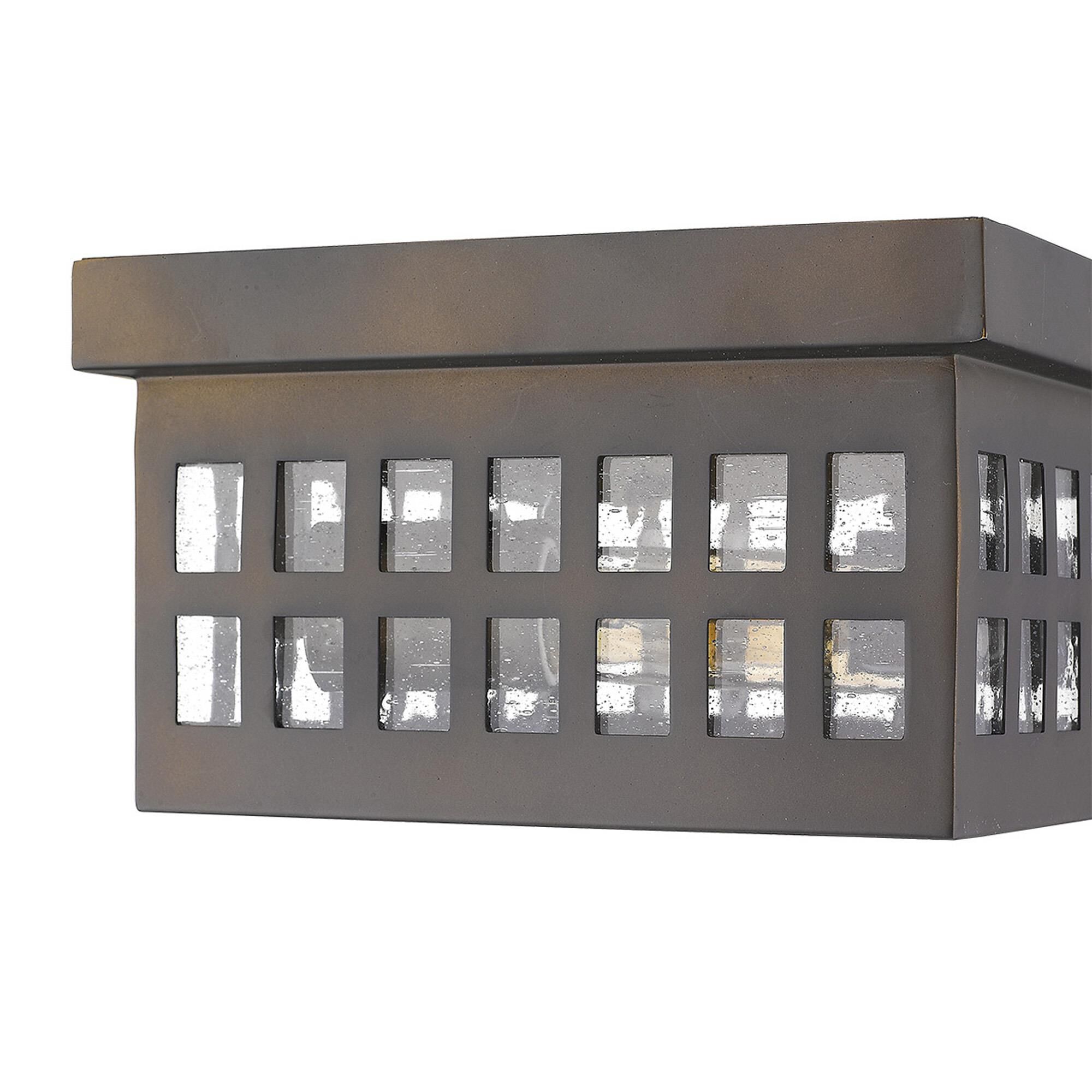 Shown in Oil-Rubbed Bronze finish and Clear glass and Clear, Seedy Glass Panes shade