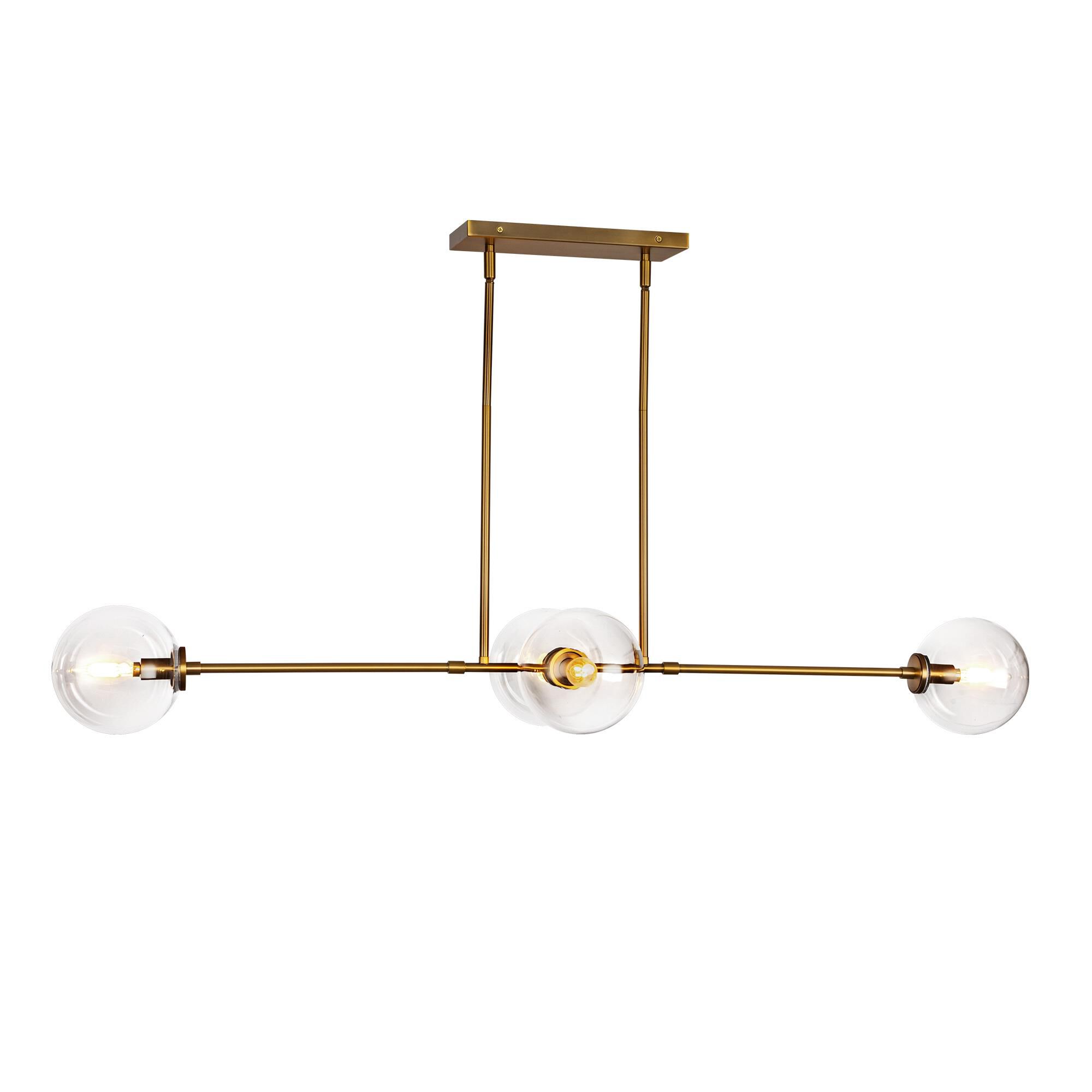 Shown in Aged Brass/Clear Glass|matte Black/Clear Glass finish and Clear glass and Clear Glass shade