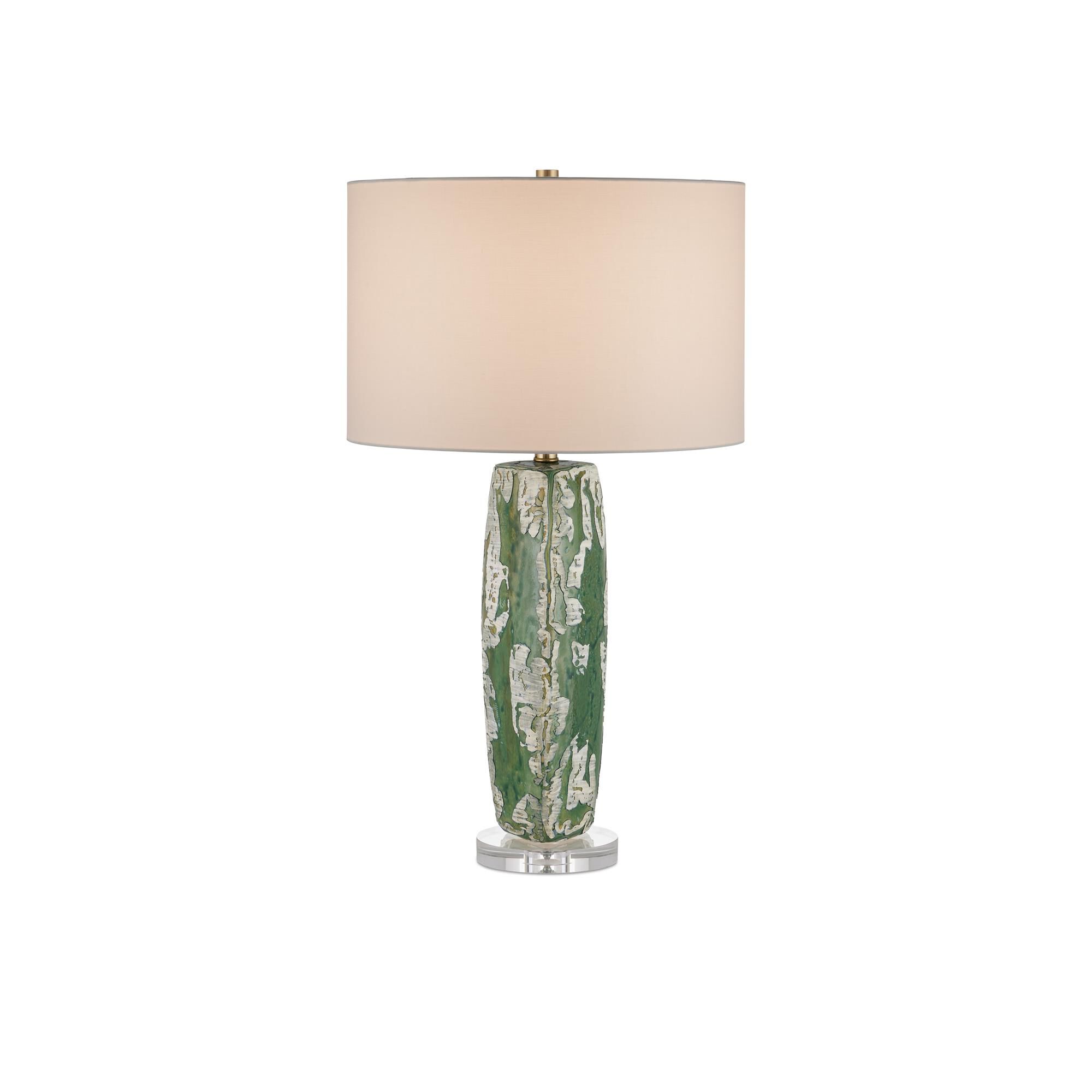 Shown in Matte Green Smoke/Clear finish and Egg Shell Cotton Linen shade