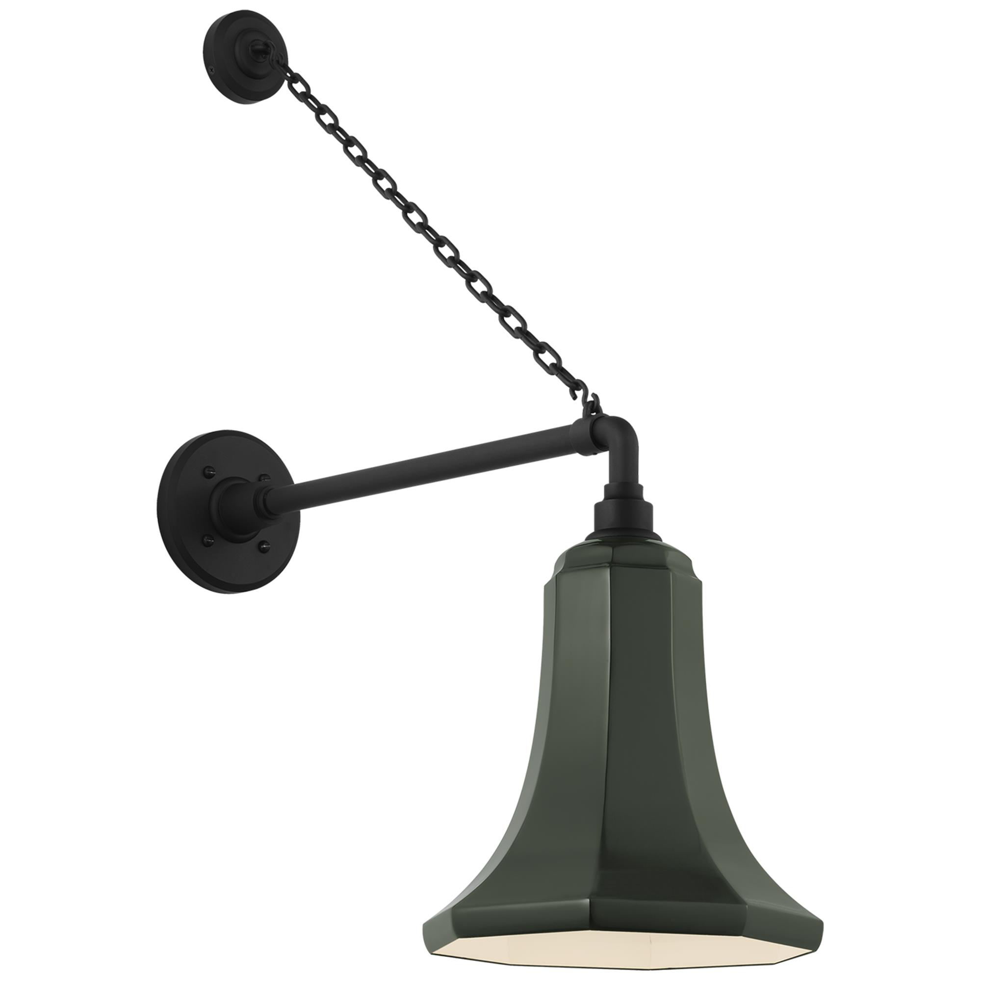 Shown in Matte Black finish and Green shade