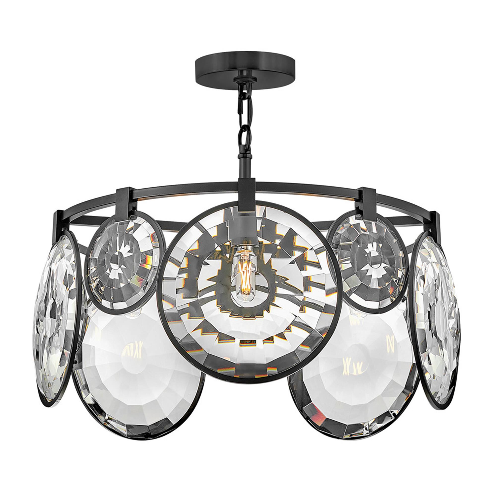 Shown in Black finish and Optic Crystal glass