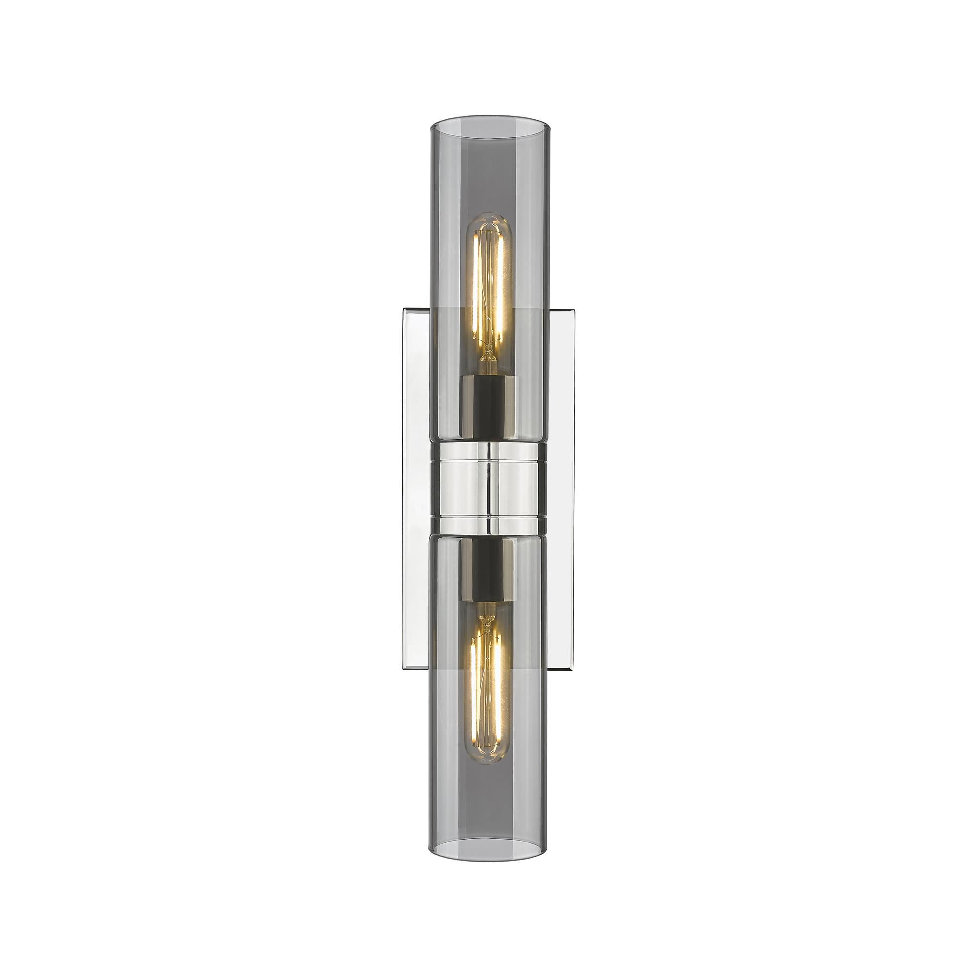Shown in Polished Nickel finish and Plated Smoke glass
