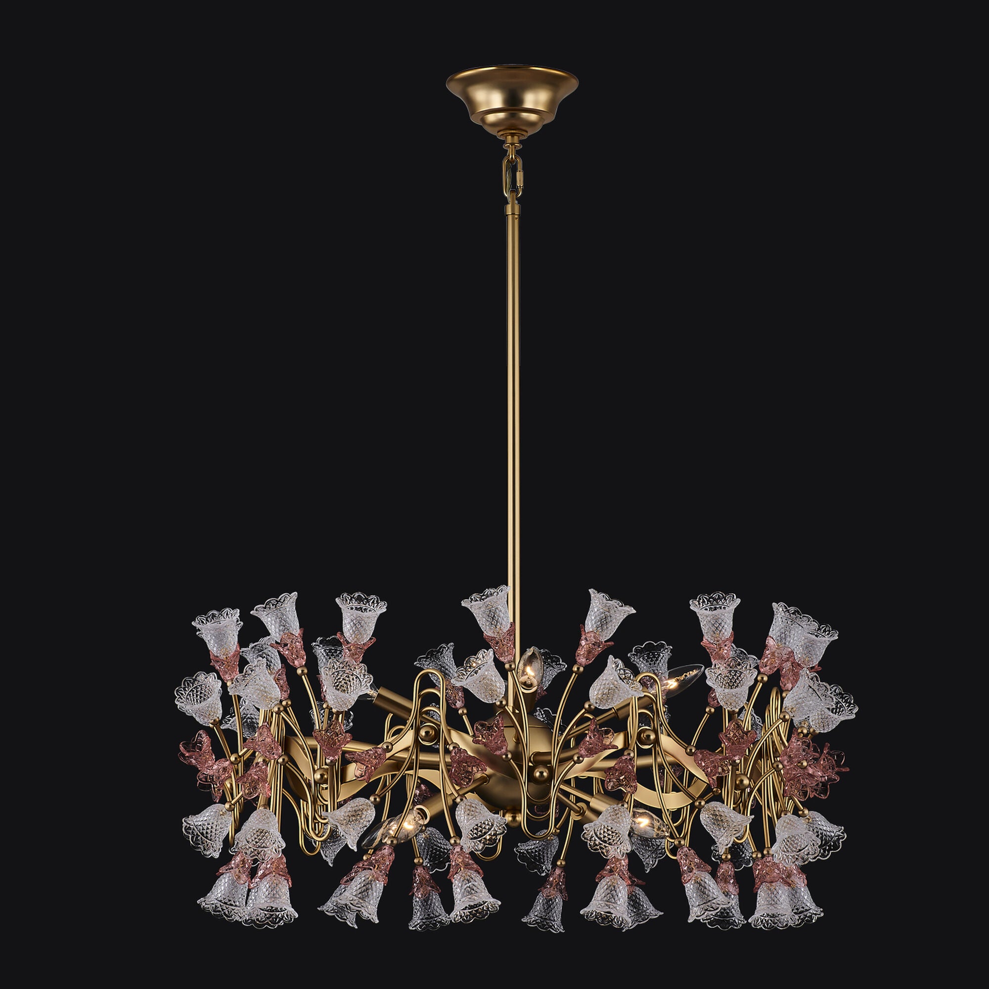 Shown in Antique Brass finish and Vintage Rose crystal