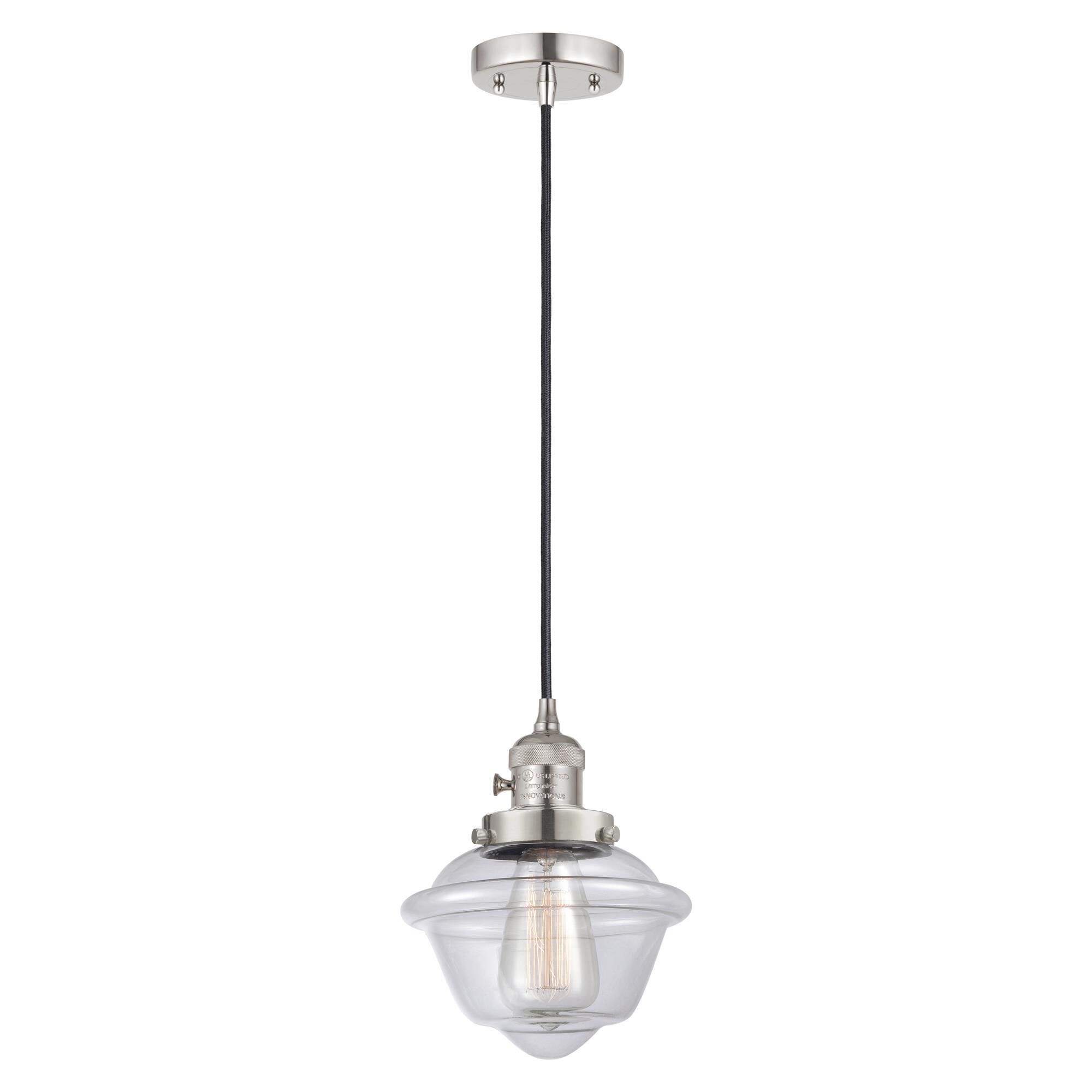 Shown in Polished Nickel finish and Clear glass
