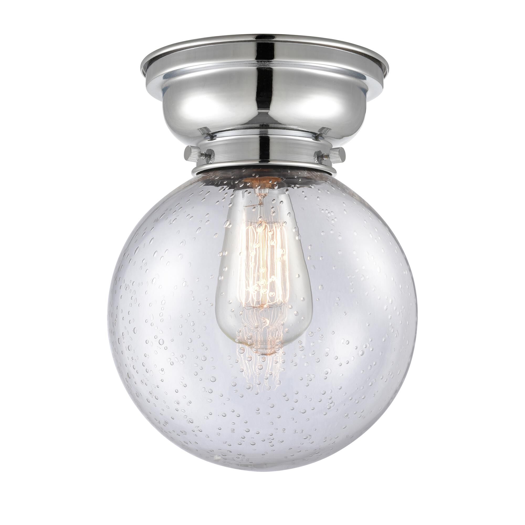 Shown in Polished Chrome finish and Globe glass and Glass shade