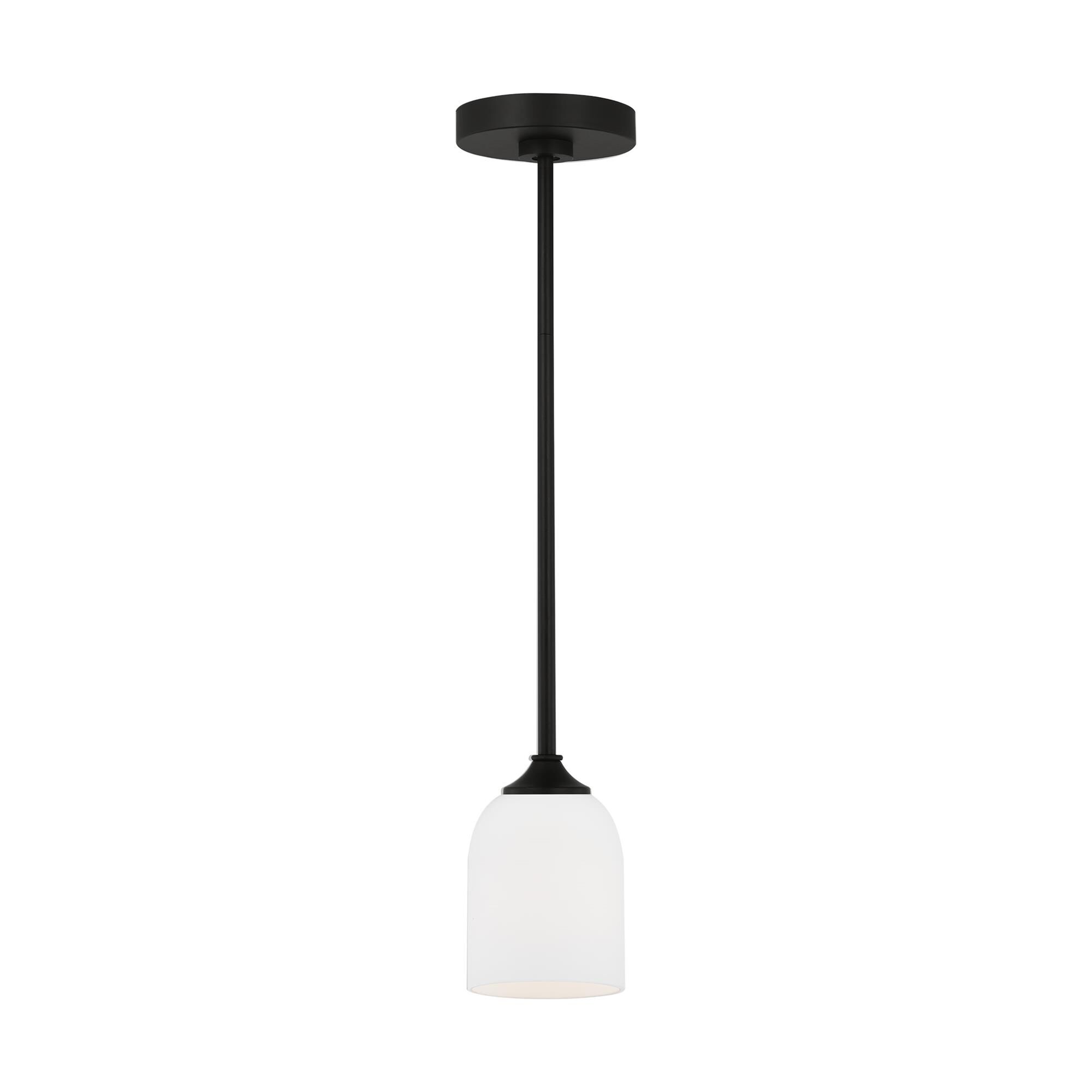Shown in Midnight Black finish and Etched / White Inside Glass shade