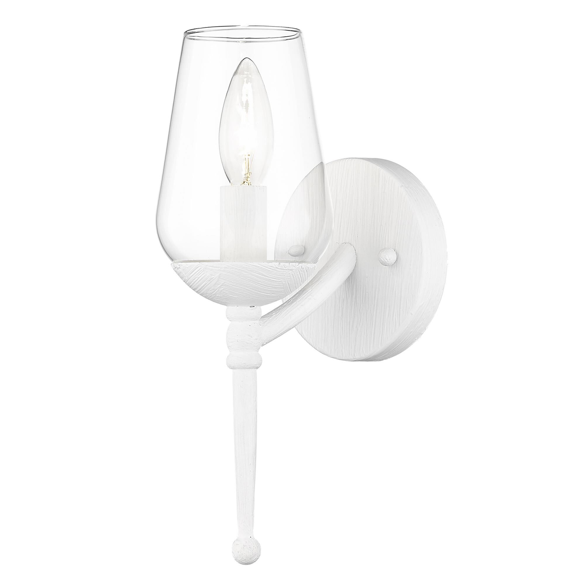 Shown in Textured White Plaster finish and Clear glass