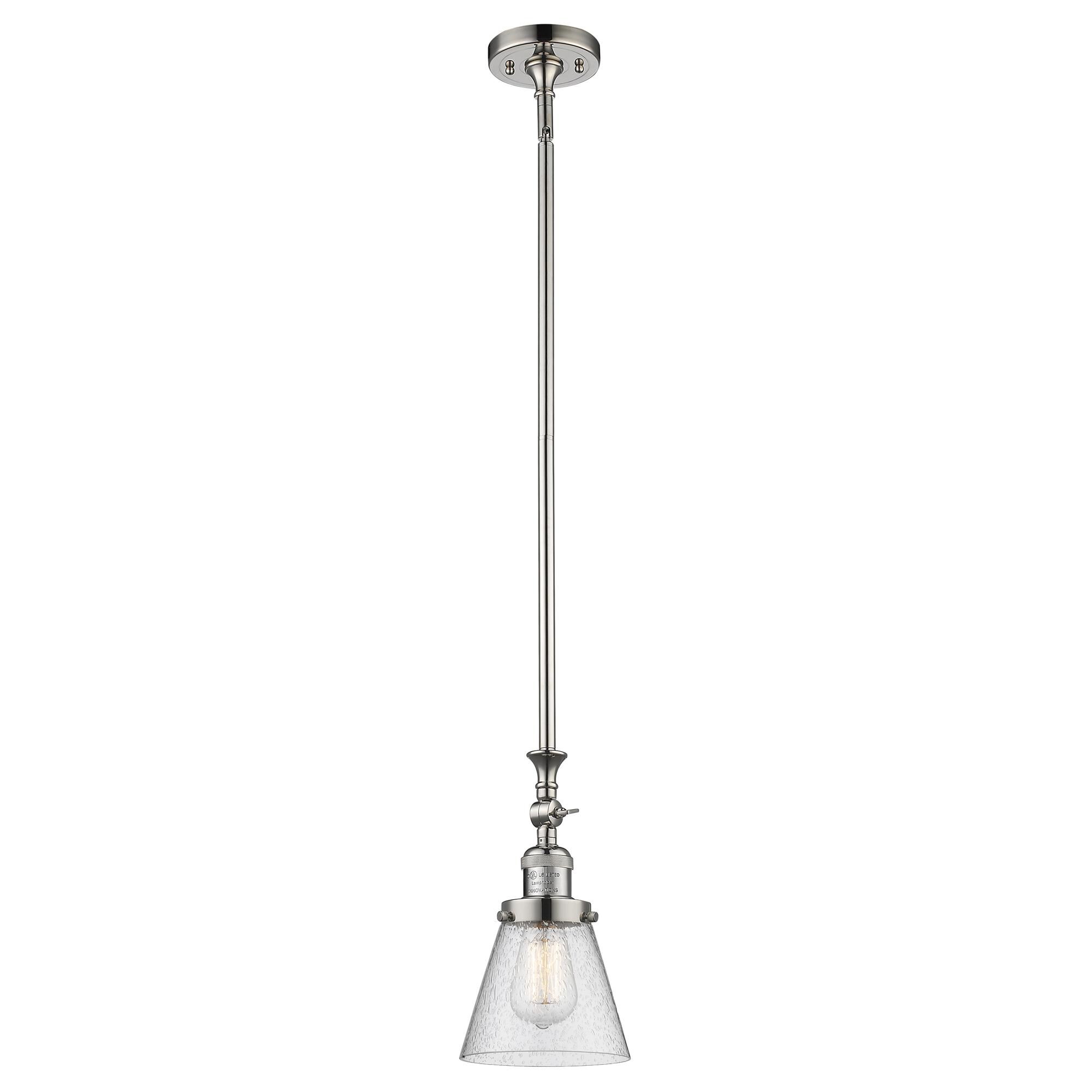 Shown in Polished Nickel finish and Seedy glass