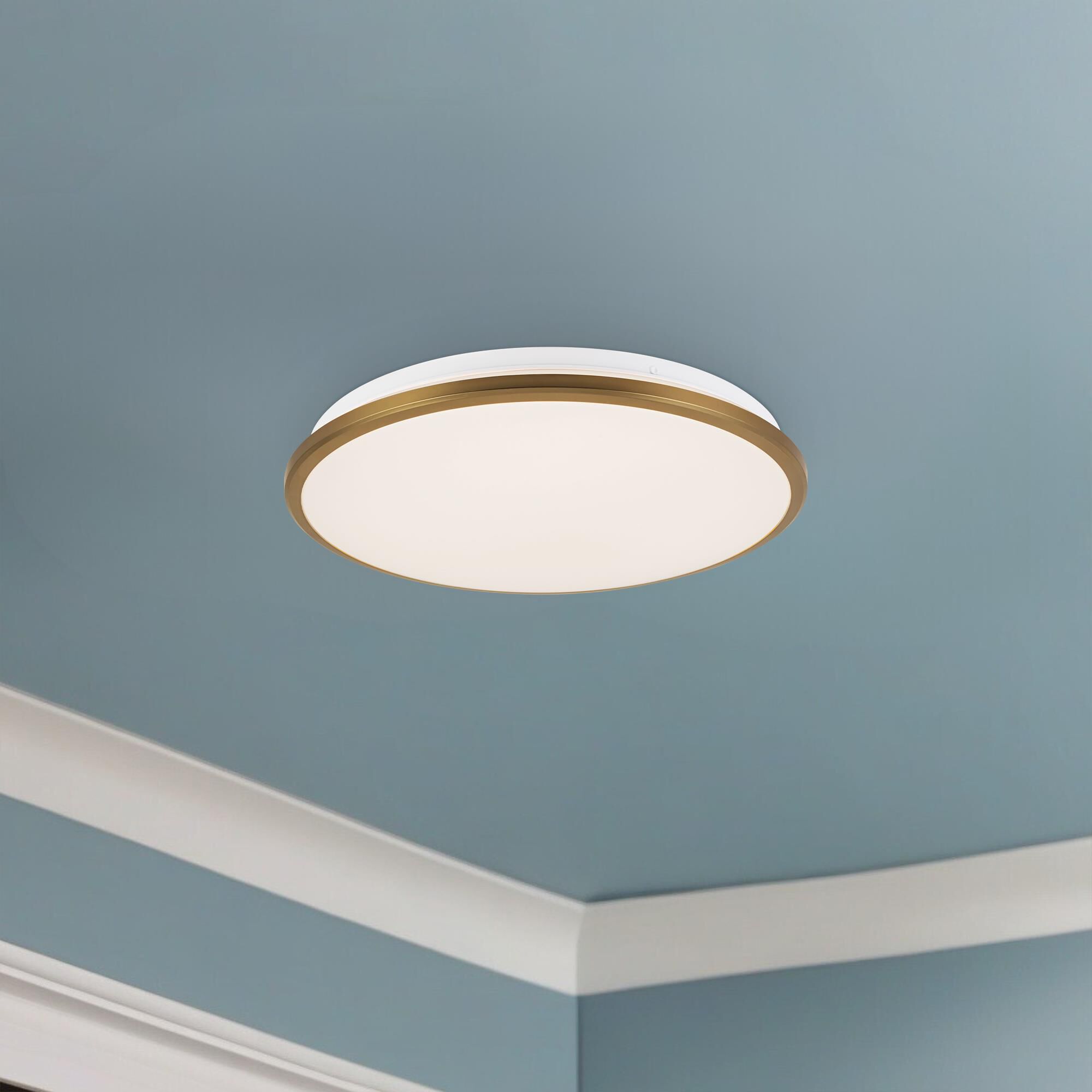 Shown in Brushed Gold finish and Frosted Acrylic Diffuser glass