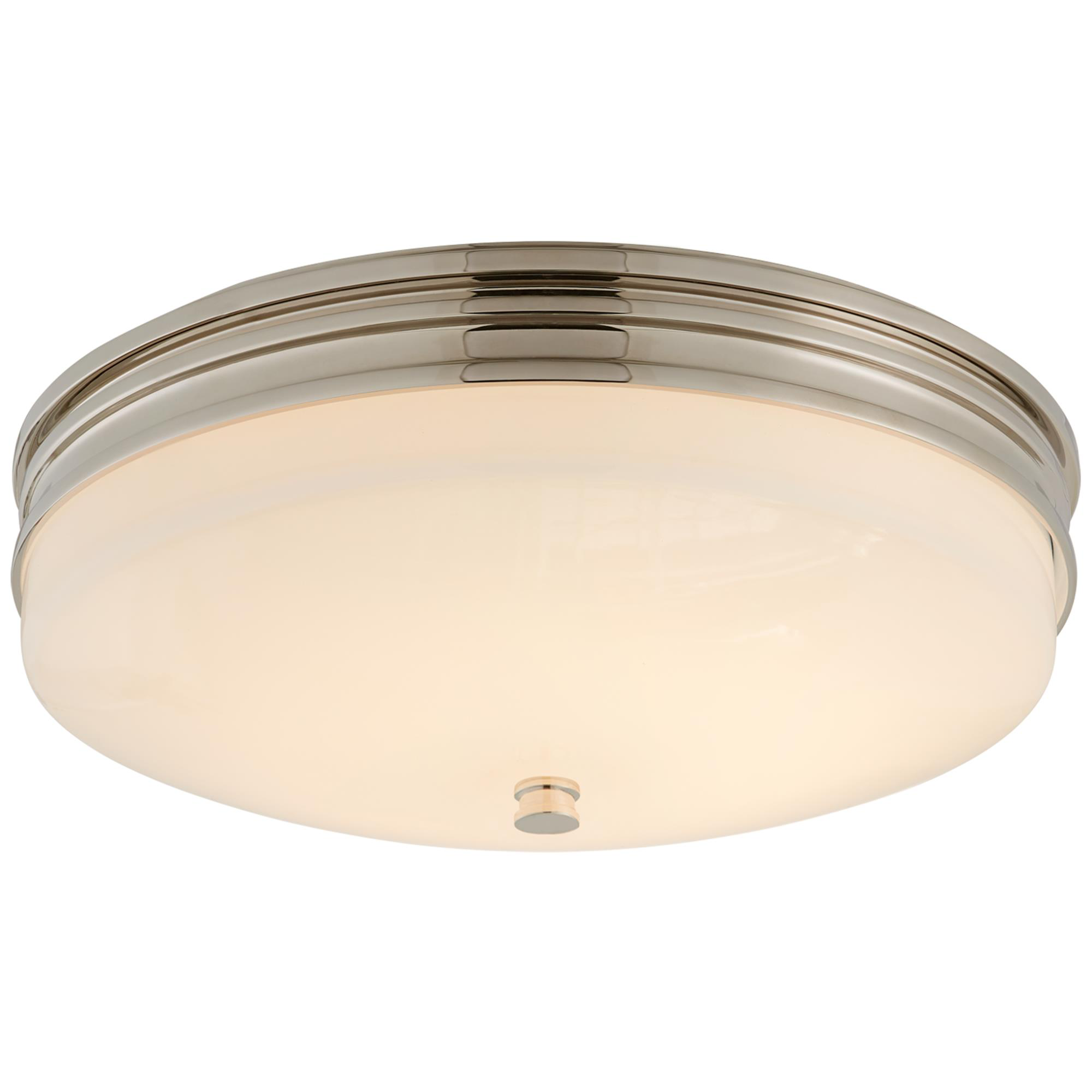 Shown in Polished Nickel finish and White glass and White Glass shade