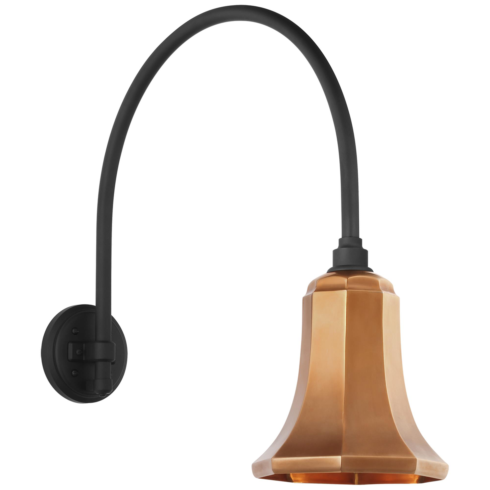 Shown in Matte Black finish and Copper shade