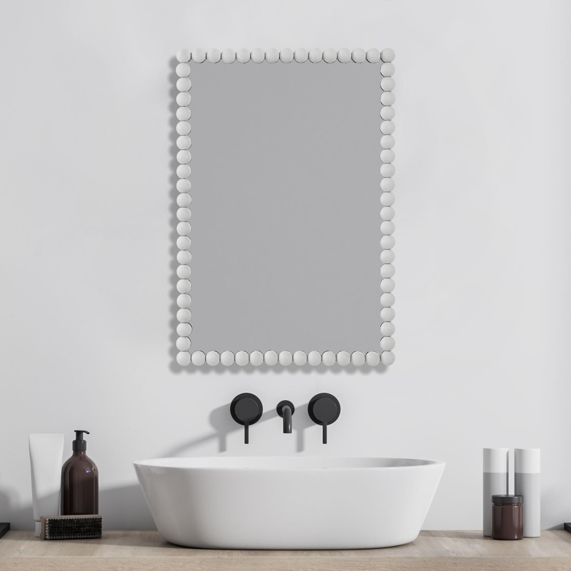 Shown in This Iron Frame Features A Beaded Profile Finished In A Stylish Matte White. May Be Hung Horizontal  finish