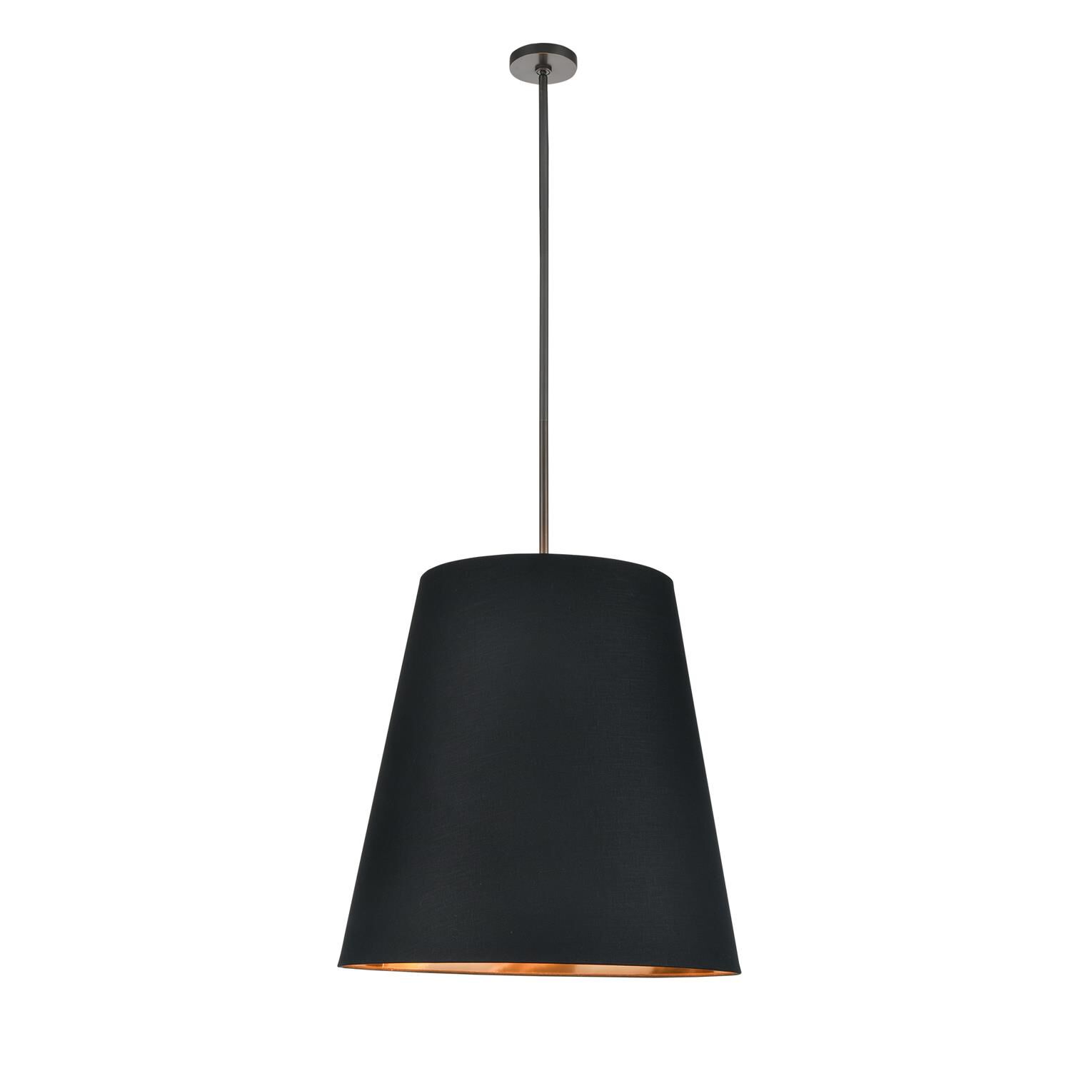 Shown in Bronze, Black and Gold finish and Black Linen shade